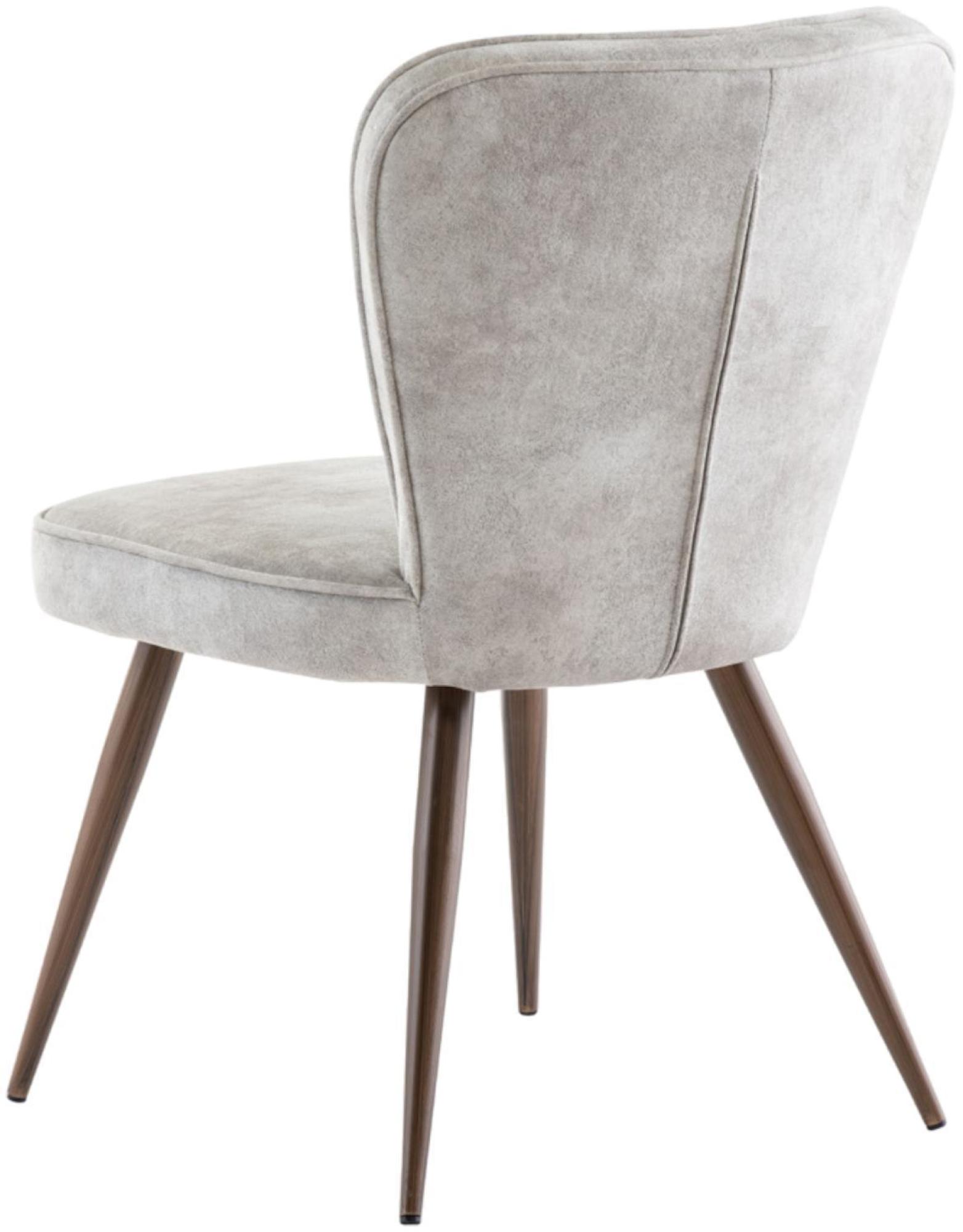 Product photograph of Flavia Linen Velvet Fabric Dining Chair Sold In Pairs from Choice Furniture Superstore.