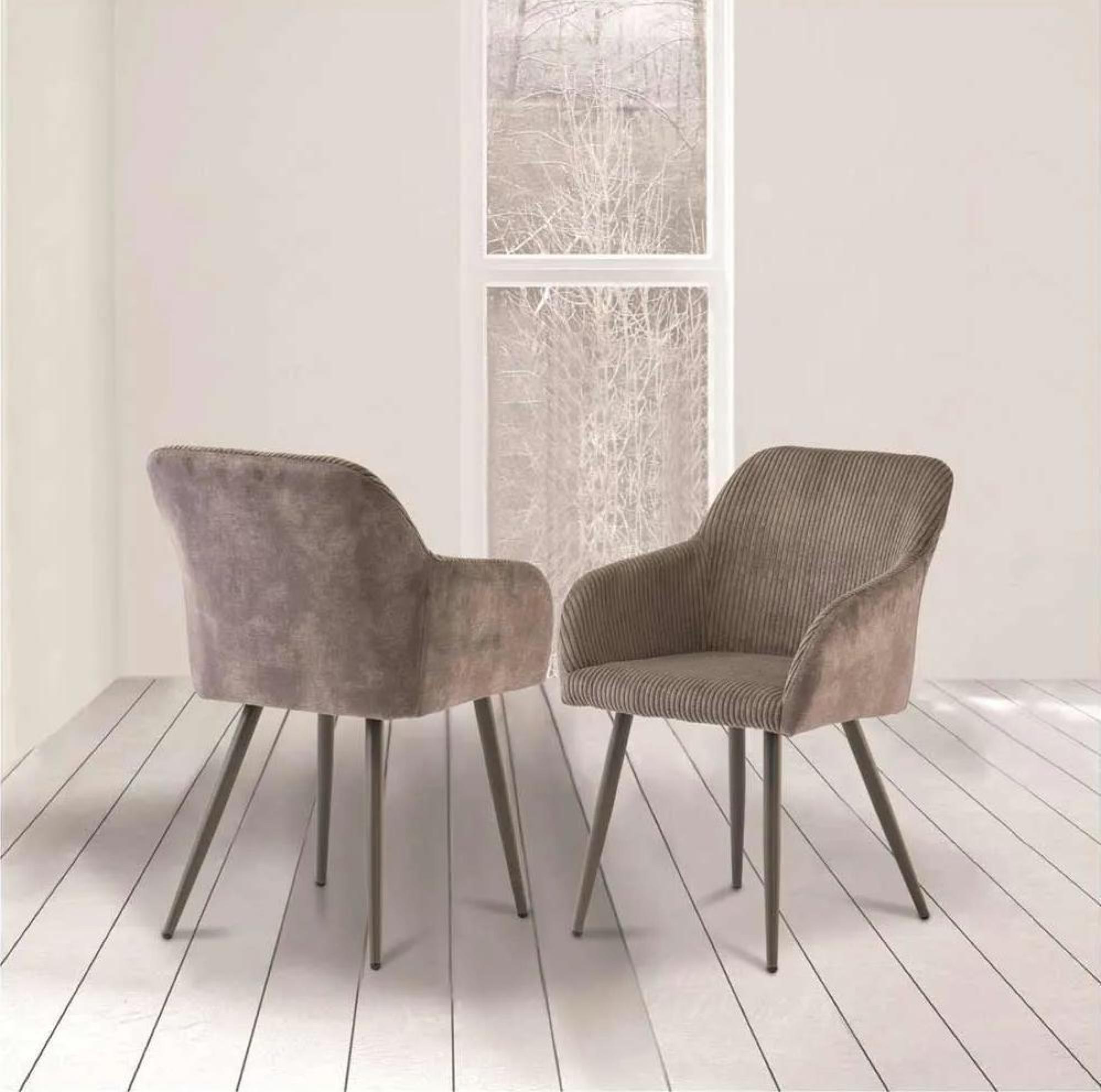 Product photograph of 2 X Gavi Brown Velvet Fabric Dining Chair from Choice Furniture Superstore.
