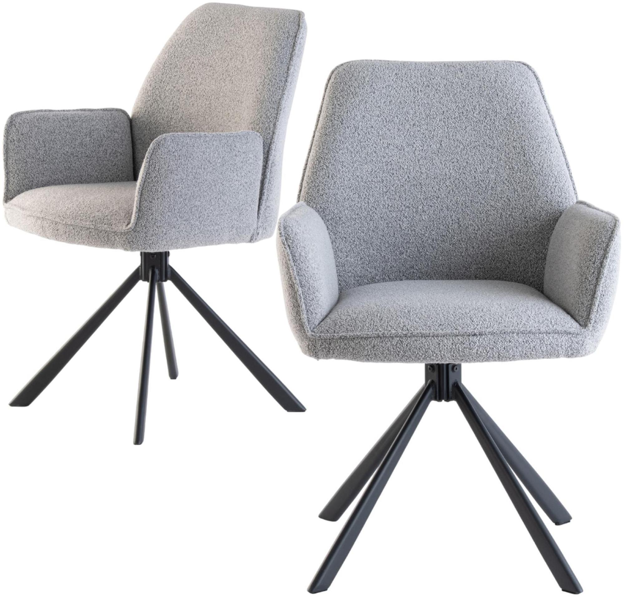 Product photograph of Harley Light Grey Fabric Swivel Dining Chair Sold In Pairs from Choice Furniture Superstore.