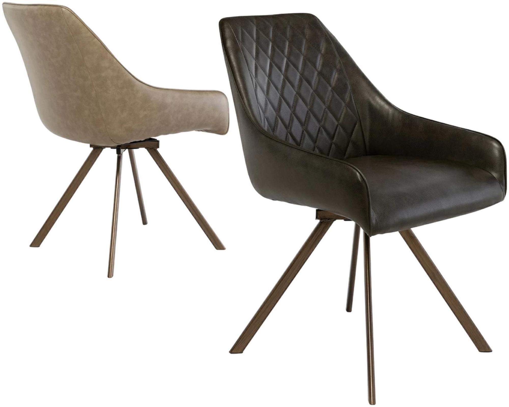 Product photograph of Lima Dark Brown Swivel Dining Chair Sold In Pairs from Choice Furniture Superstore.