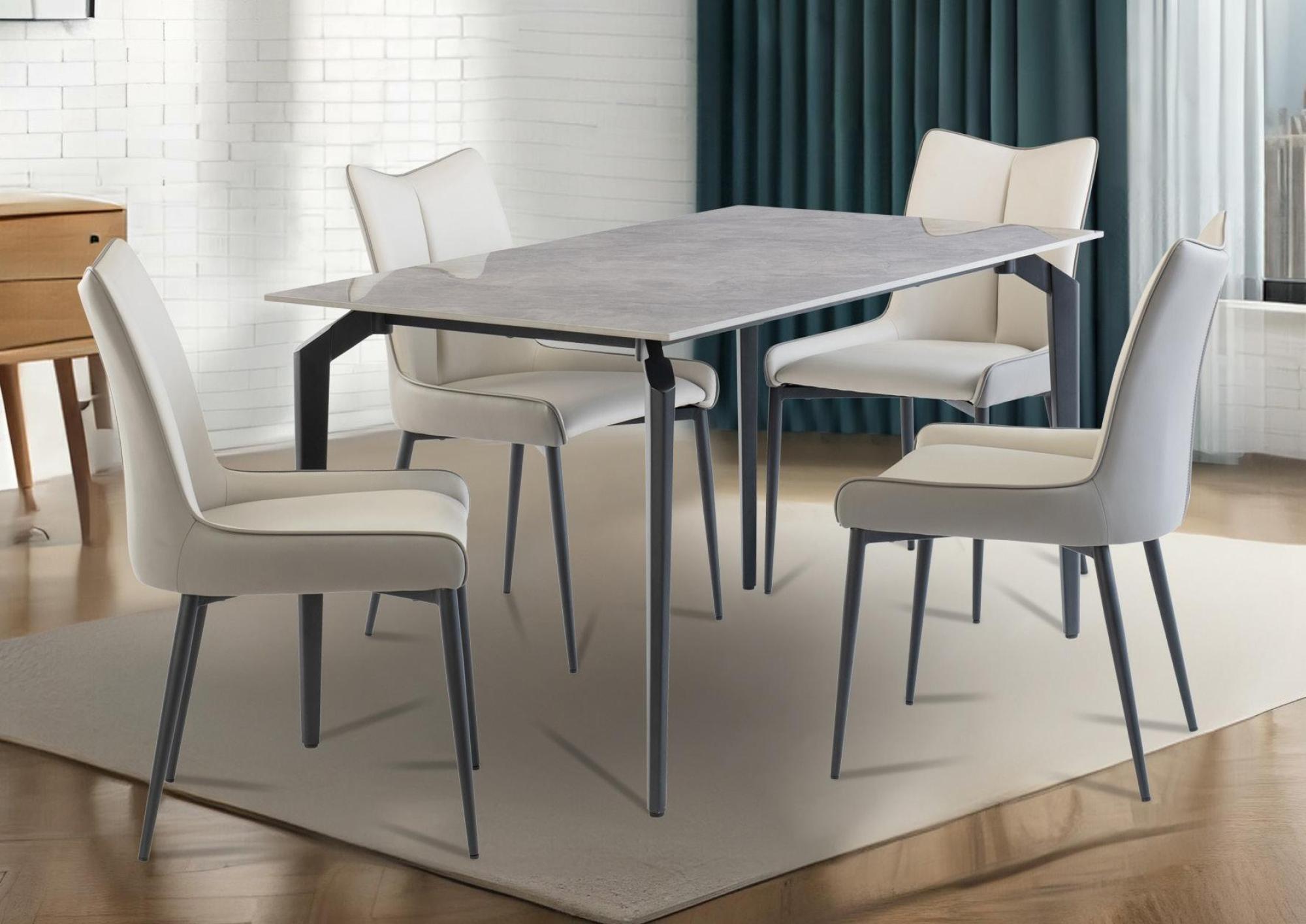 Product photograph of Lugo Grey Sintered Stone Top 4 Seater Dining Table from Choice Furniture Superstore.