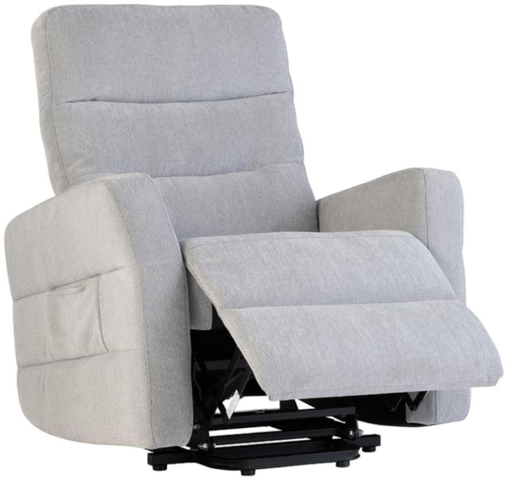 Product photograph of Madison Silver Grey Fabric Electric Recliner Armchair from Choice Furniture Superstore.