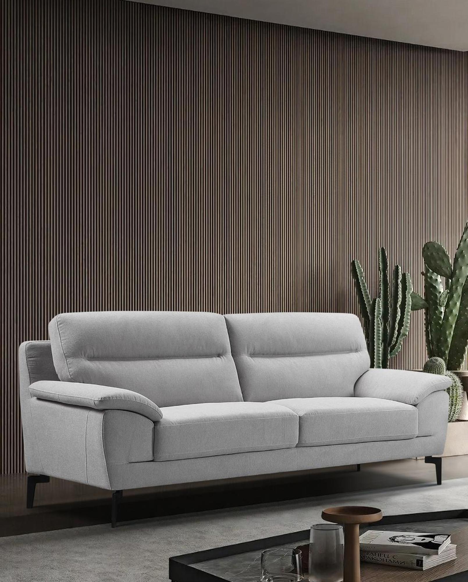 Product photograph of Vincent Light Grey Fabric 3 Seater Sofa from Choice Furniture Superstore.