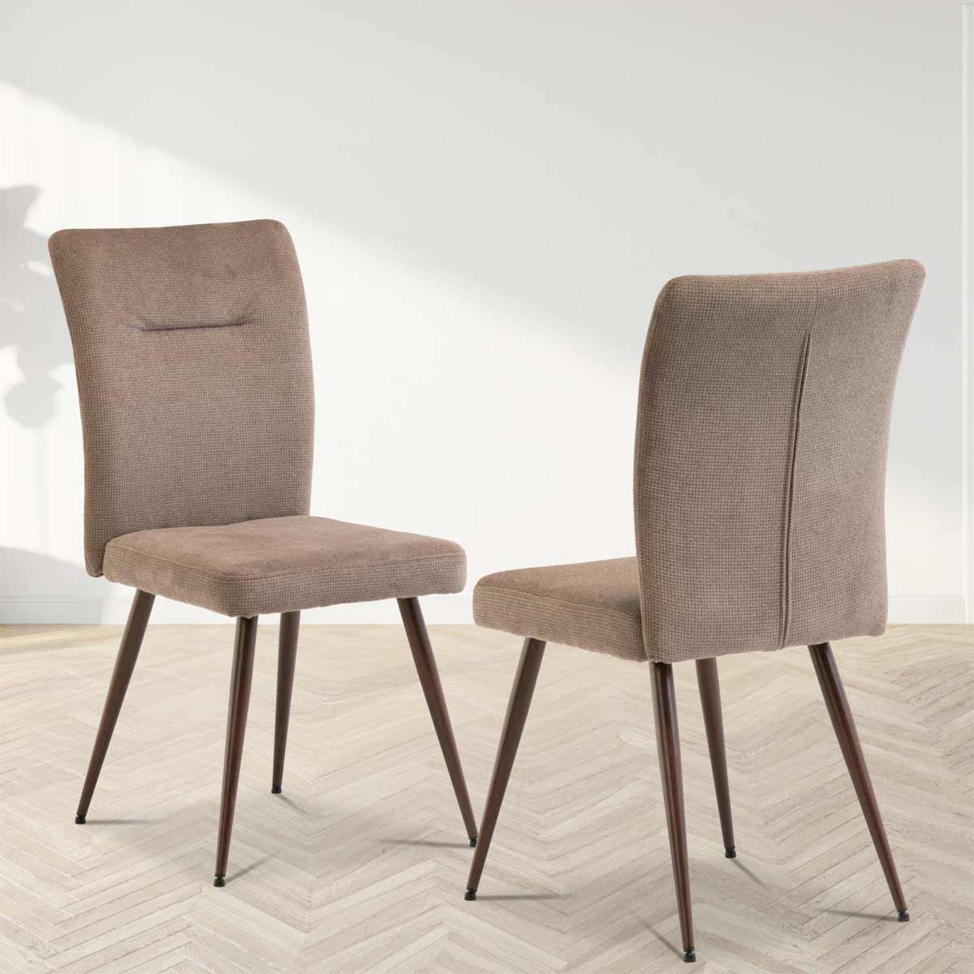 Product photograph of Murano Mocha Fabric Dining Chair Sold In Pairs from Choice Furniture Superstore.