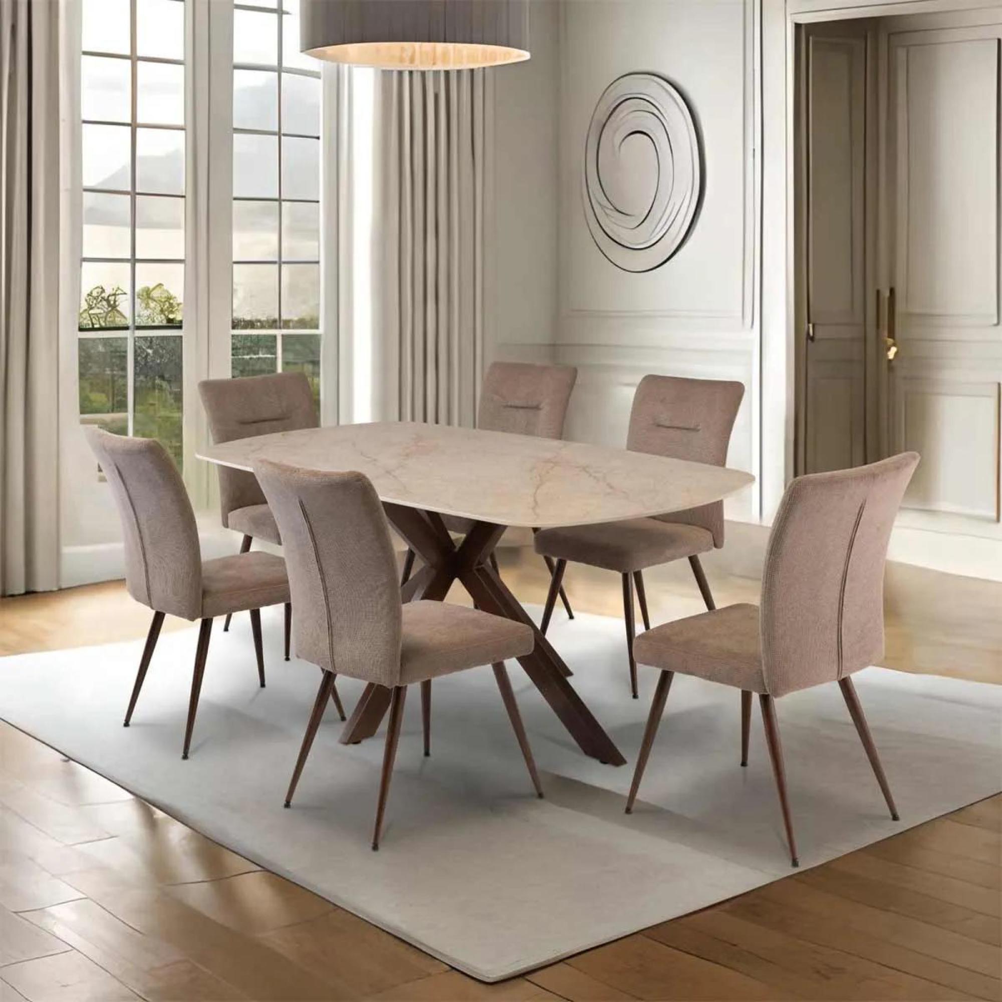 Product photograph of Murano Mocha Fabric Dining Chair Sold In Pairs from Choice Furniture Superstore.