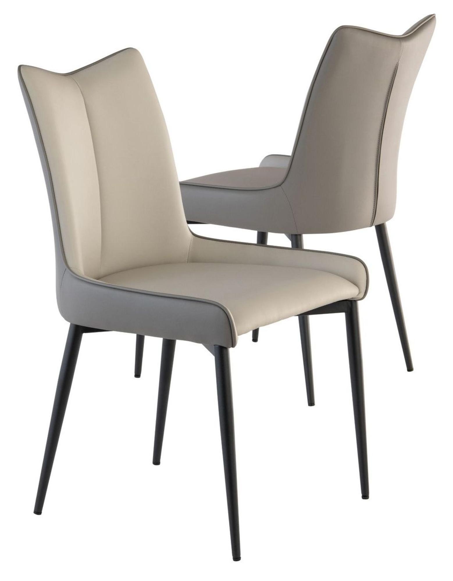 Product photograph of Nardo Grey Faux Leather Dining Chair Sold In Pairs from Choice Furniture Superstore.