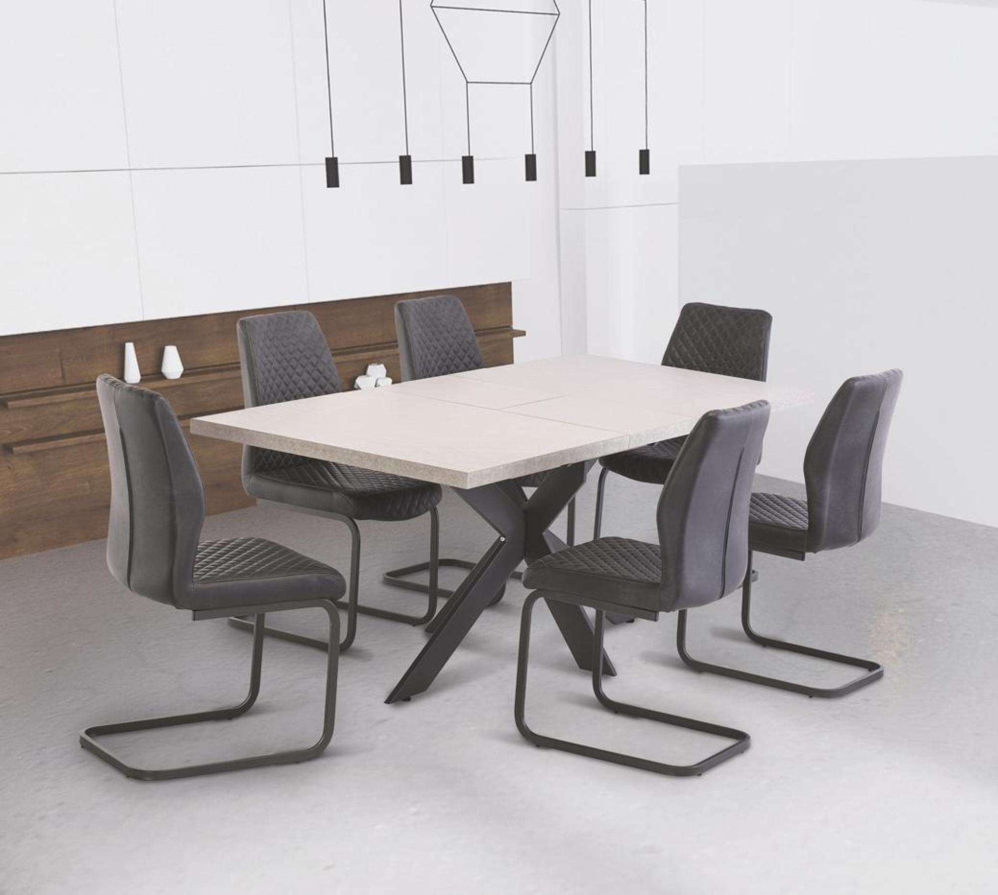 Product photograph of Palermo Sand Extending 6 Seater Dining Table from Choice Furniture Superstore.