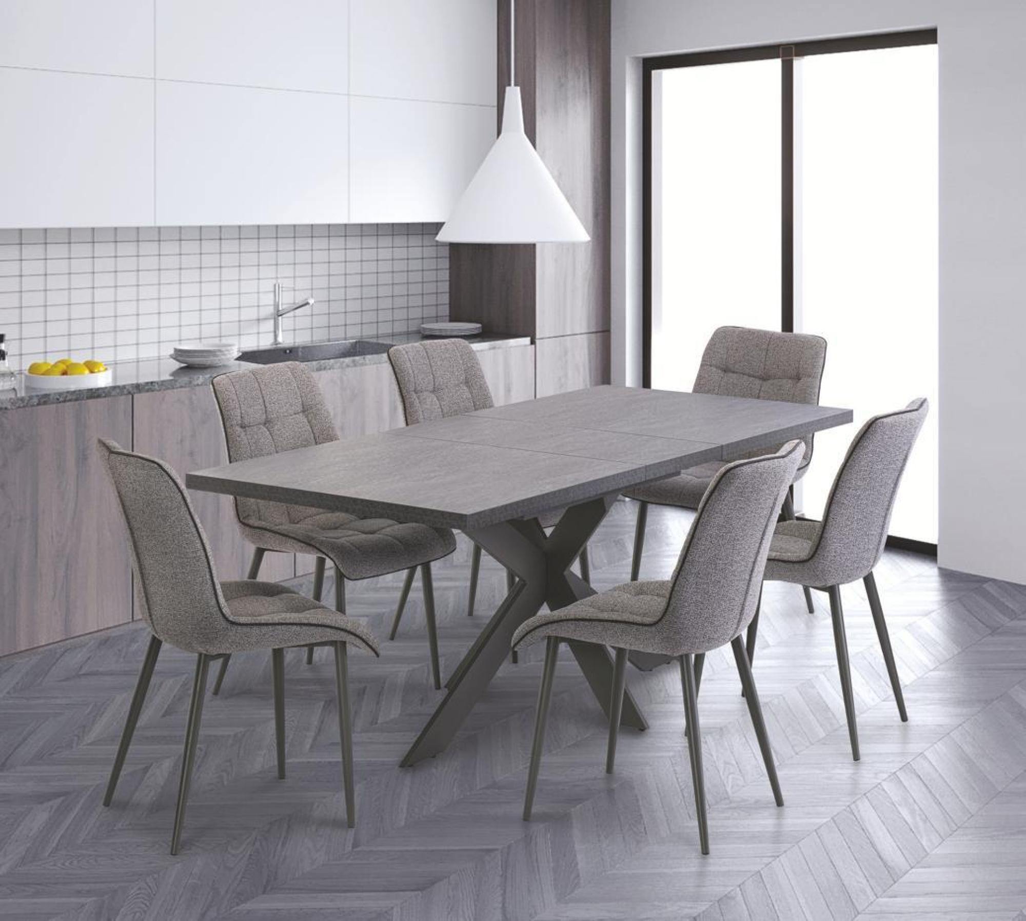 Product photograph of Picasso Dark Grey 6 Seater Rectangular Extending Dining Table from Choice Furniture Superstore.