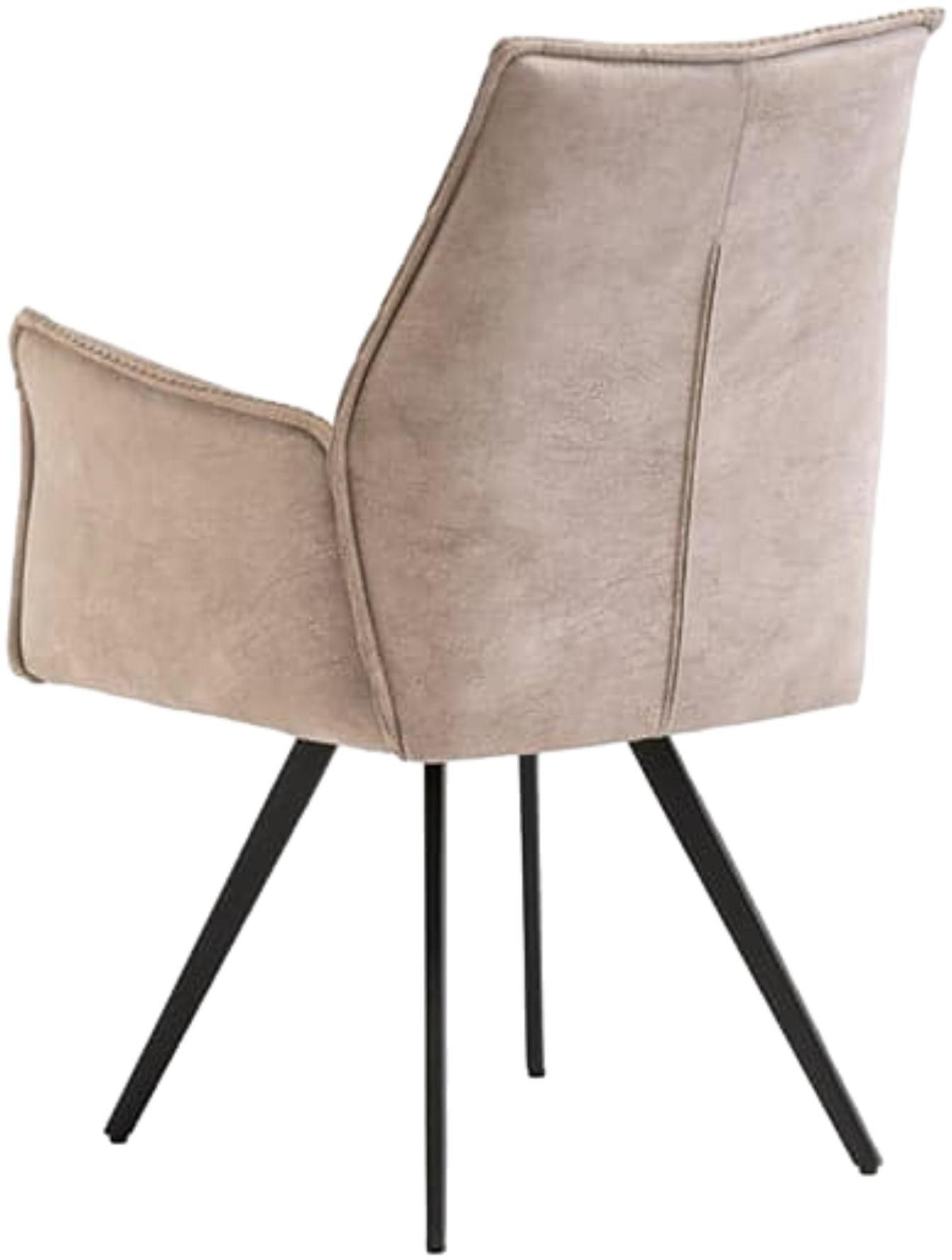 Product photograph of Rina Beige Velvet Fabric Dining Armchair Sold In Pairs from Choice Furniture Superstore.