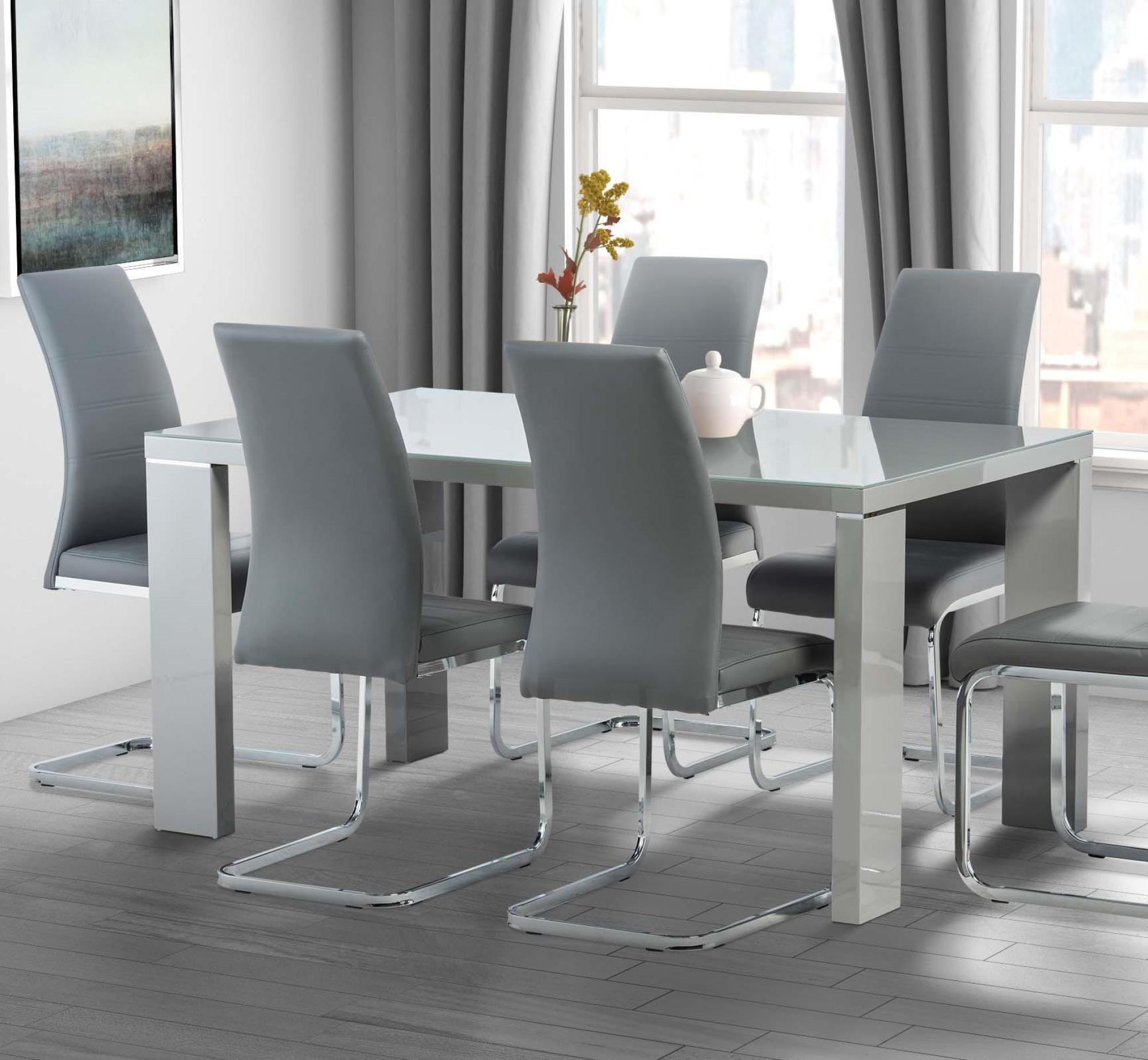 Product photograph of Soho Grey Rectangular 4 Seater Dining Table from Choice Furniture Superstore.