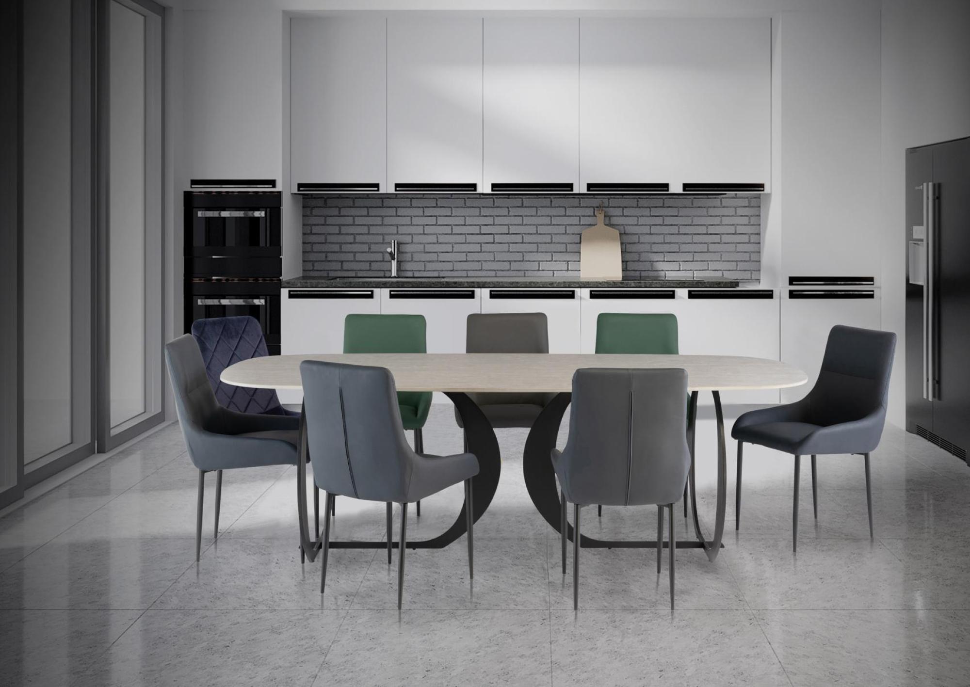 Product photograph of Toledo Grey Sintered Stone Top 8 Seater Dining Table from Choice Furniture Superstore.