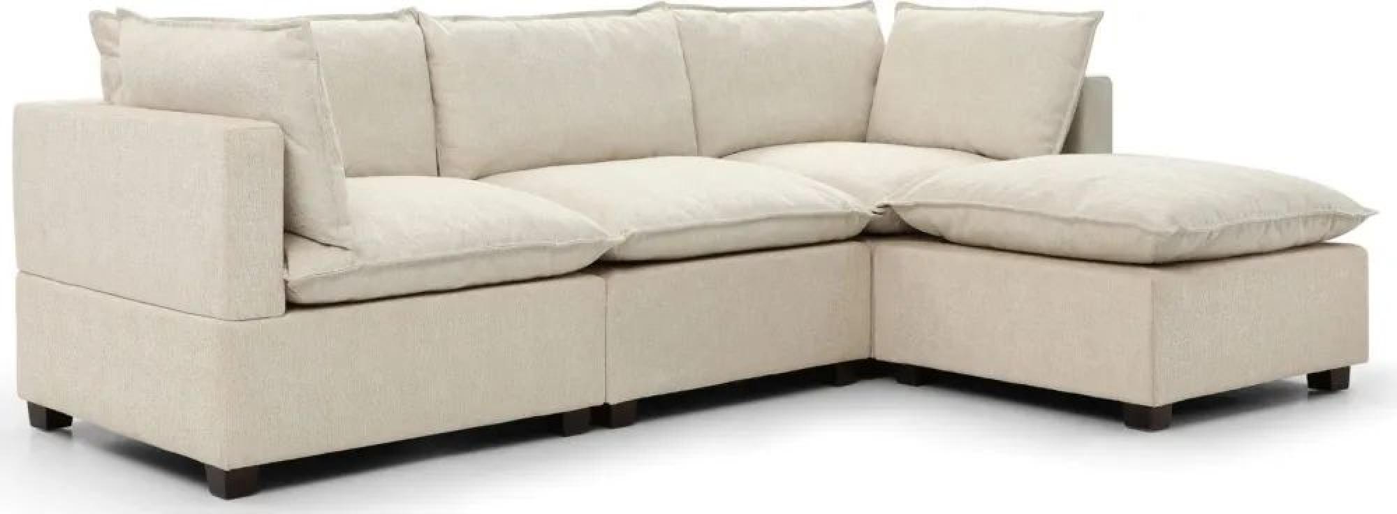 Product photograph of Moda Natural Boucle Fabric Corner Sofa from Choice Furniture Superstore.