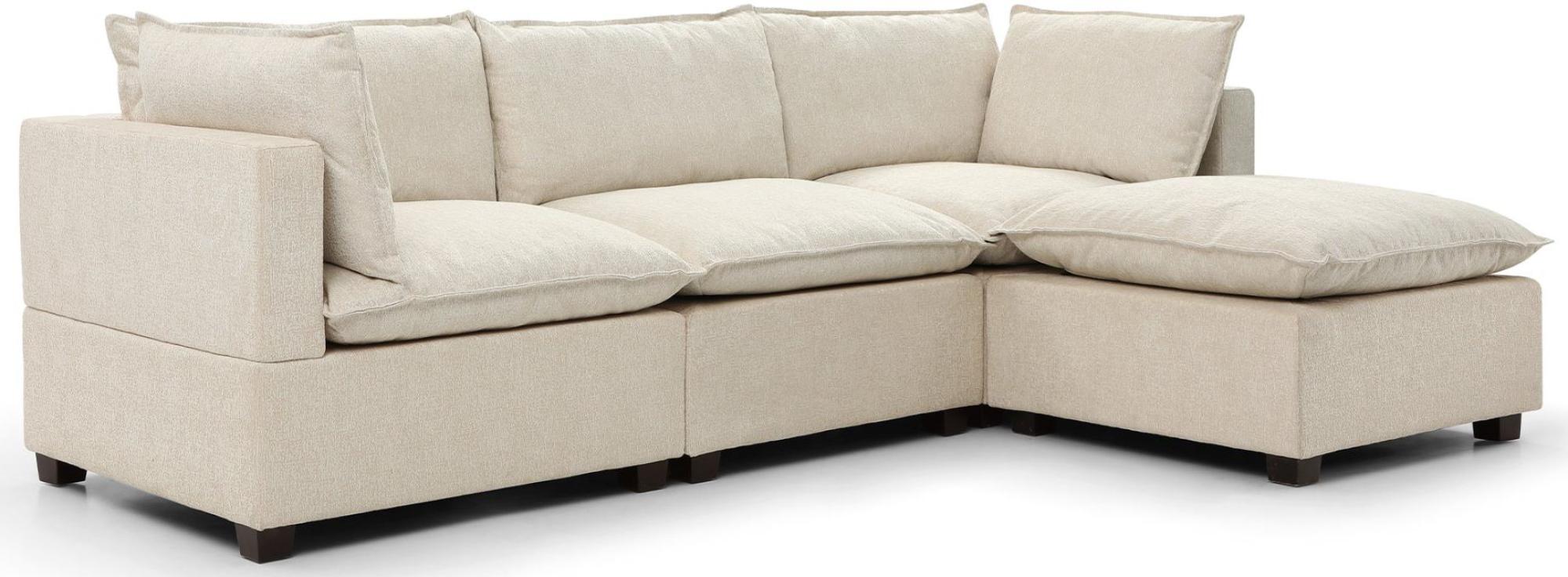 Product photograph of Moda Natural Boucle Fabric Corner Sofa from Choice Furniture Superstore.