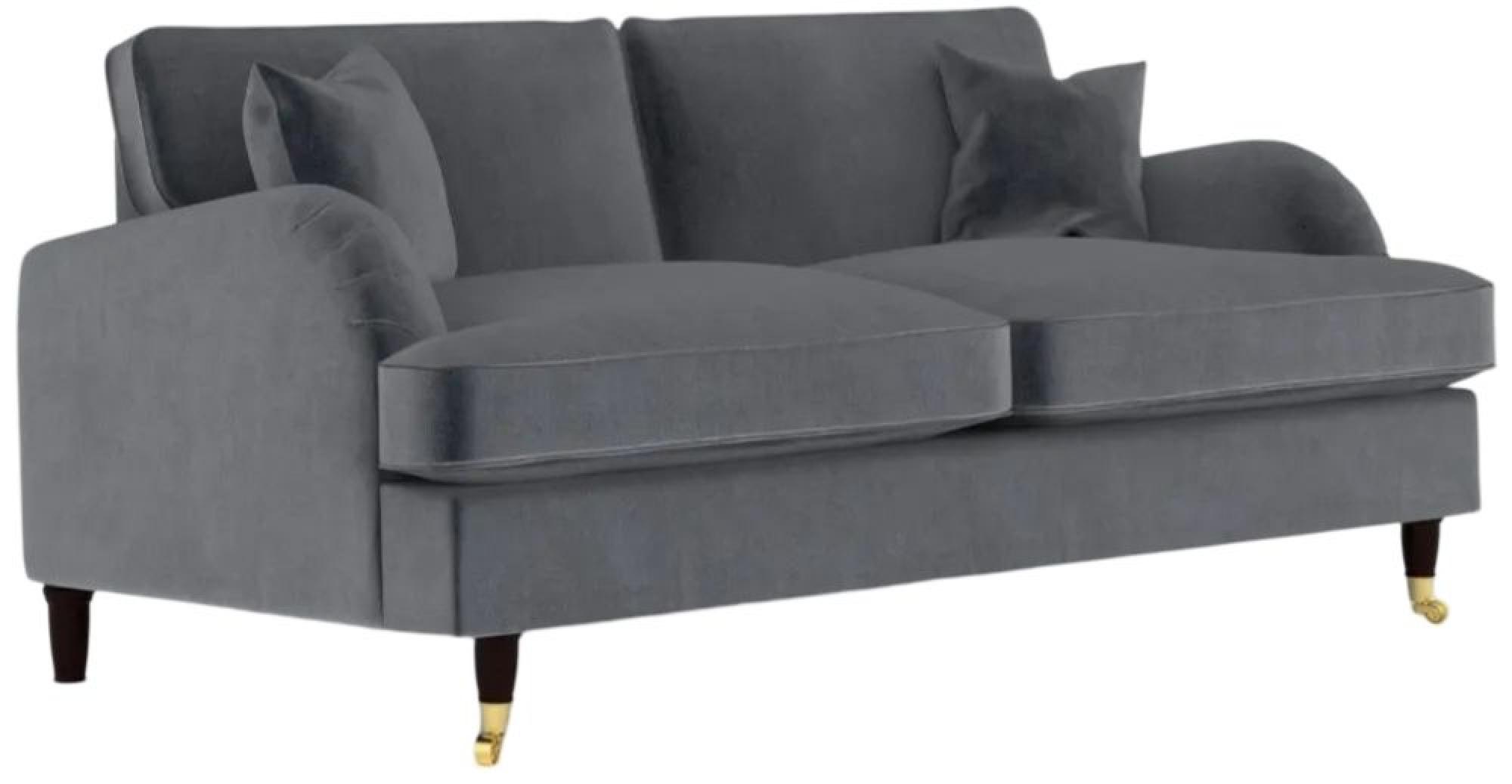 Product photograph of Darcy Grey Velvet Fabric 3 Seater Sofa from Choice Furniture Superstore.