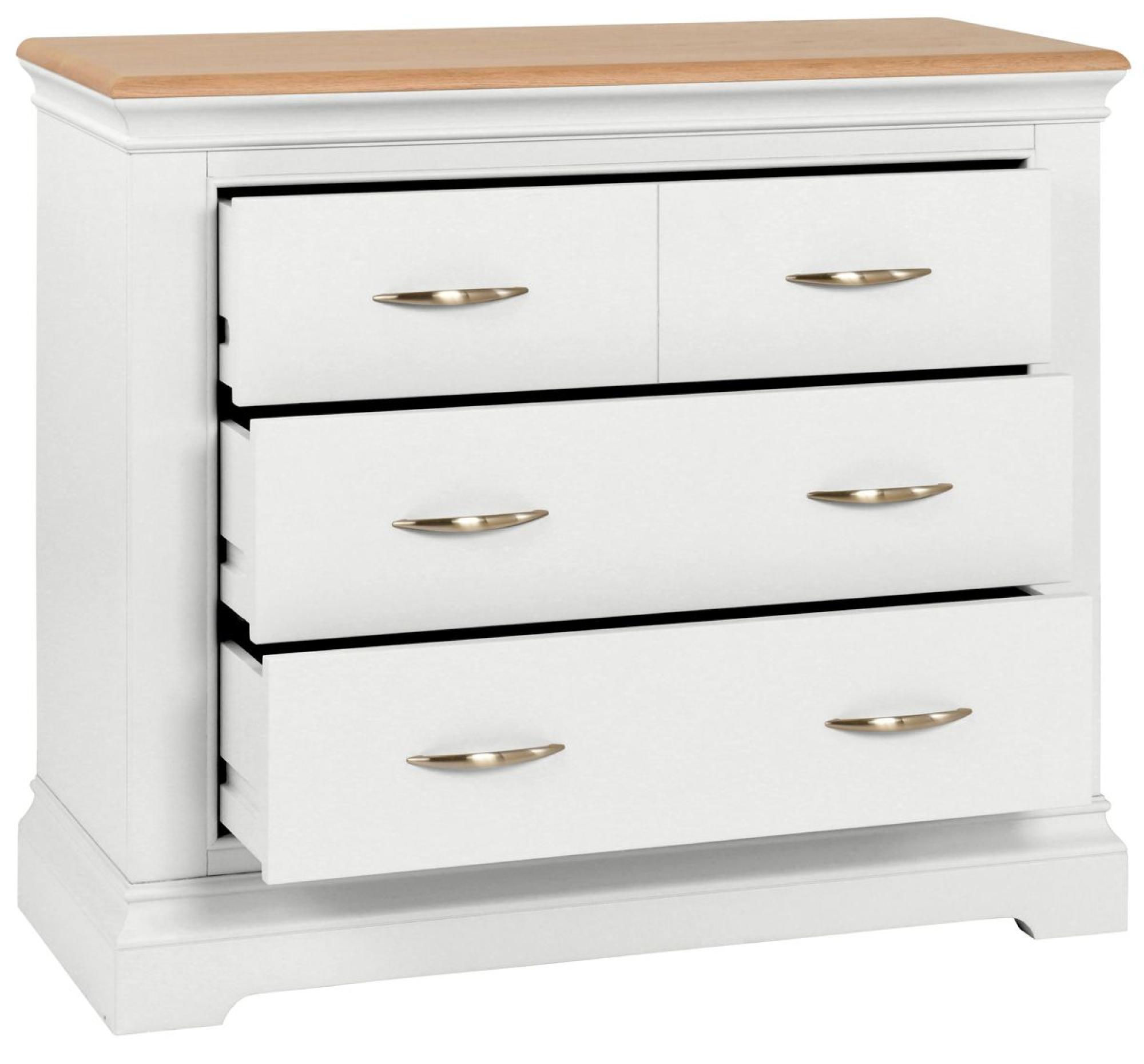 Product photograph of Annecy White Painted 2 2 Drawer Chest from Choice Furniture Superstore.