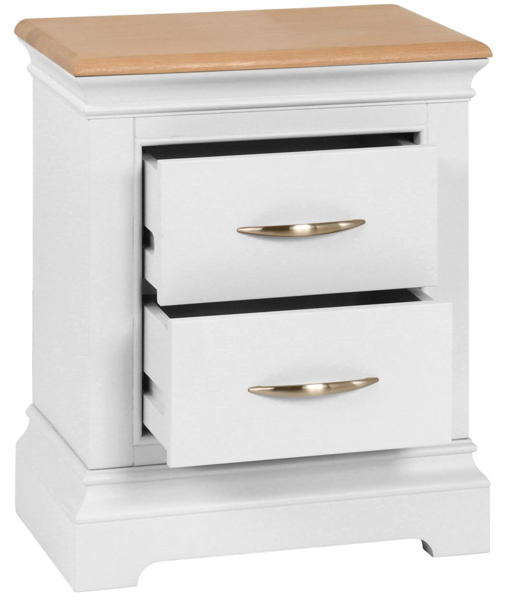 Product photograph of Annecy Bluestar White Painted 2 Drawer Bedside Cabinet from Choice Furniture Superstore.