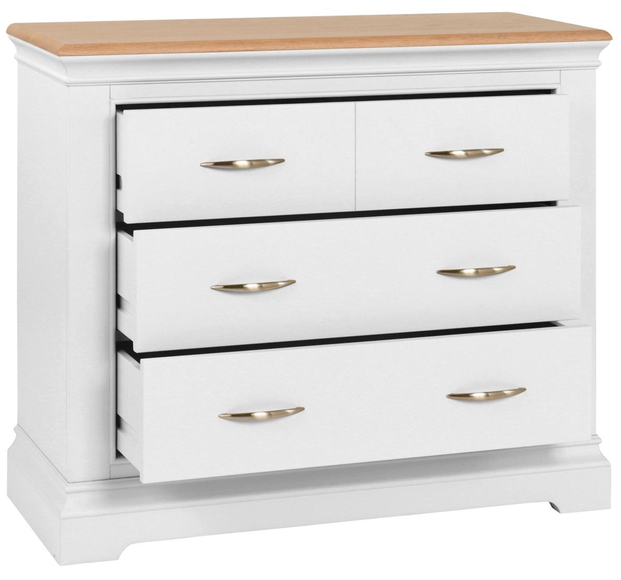 Product photograph of Annecy Bluestar White Painted 2 2 Drawer Chest from Choice Furniture Superstore.