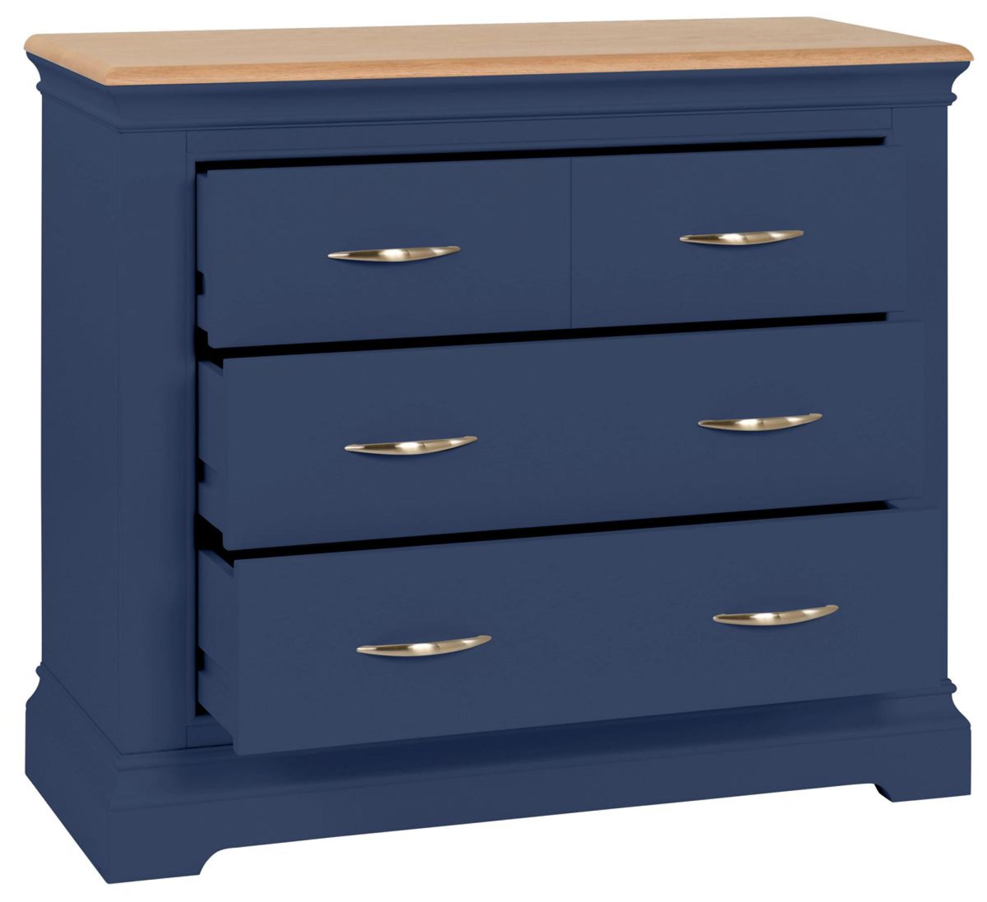 Product photograph of Annecy Electric Blue Painted 2 2 Drawer Chest from Choice Furniture Superstore.