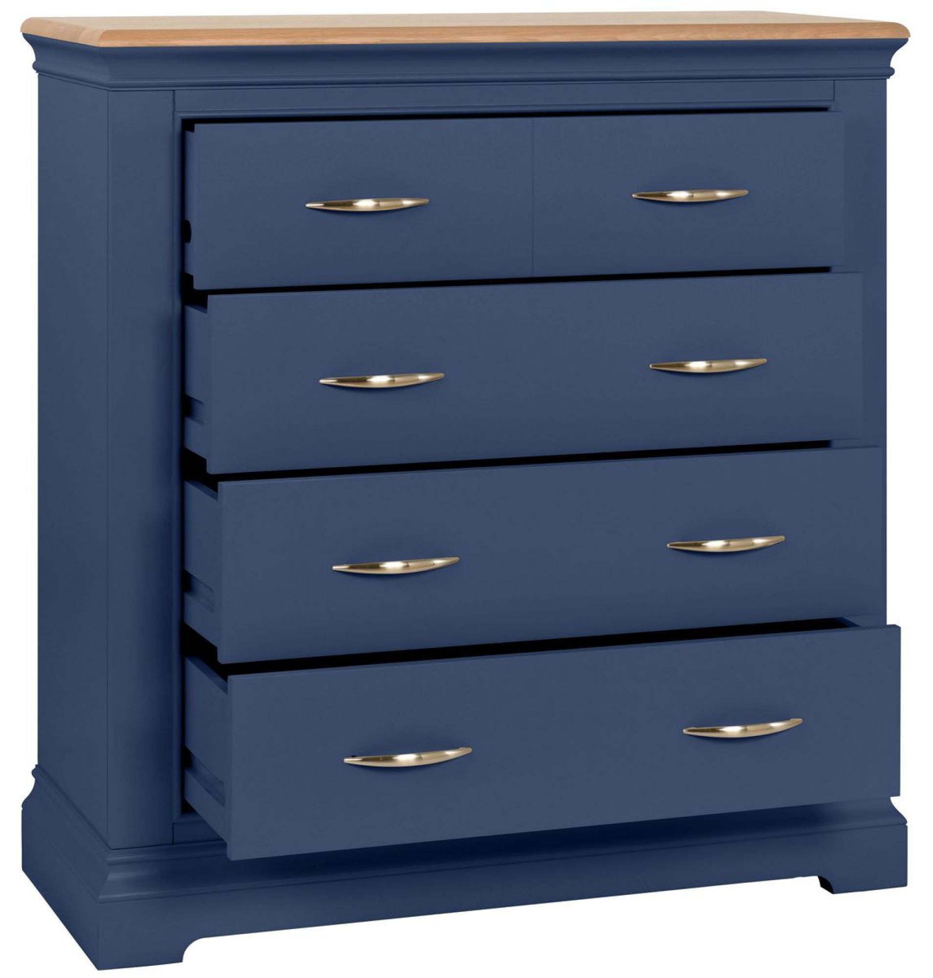 Product photograph of Annecy Electric Blue Painted 2 3 Drawer Chest from Choice Furniture Superstore.