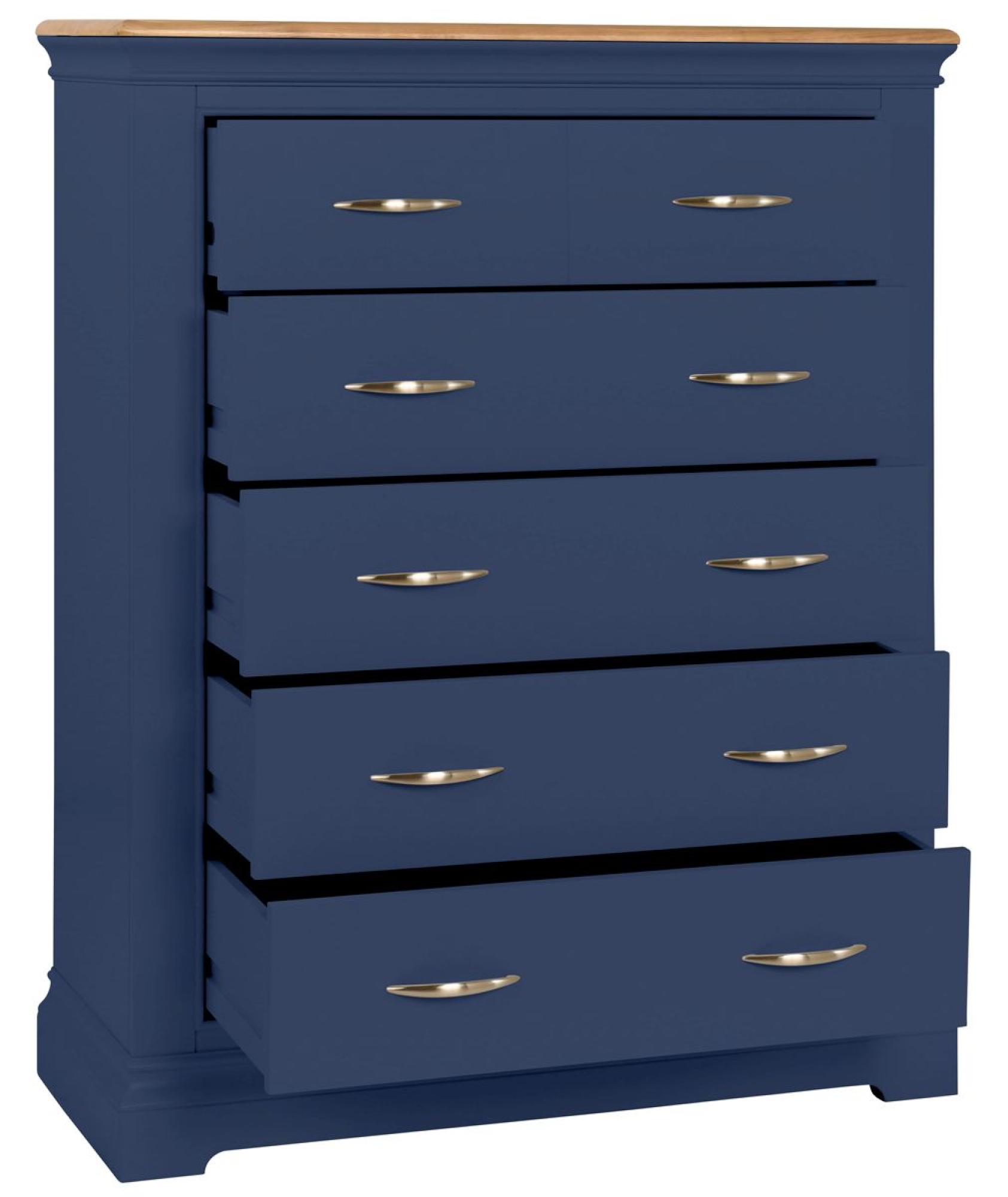 Product photograph of Annecy Electric Blue Painted 2 4 Drawer Chest from Choice Furniture Superstore.