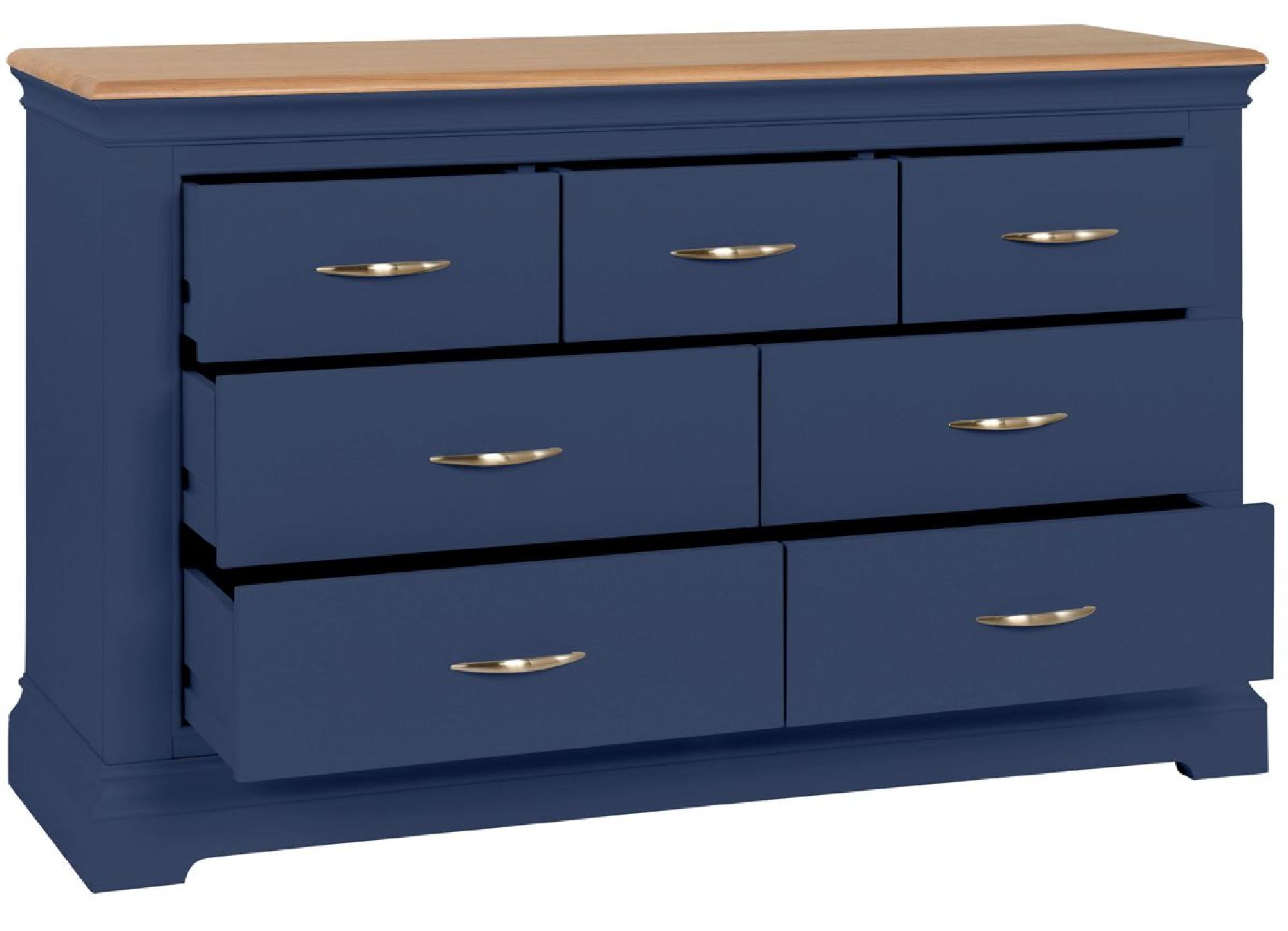 Product photograph of Annecy Electric Blue Painted 3 4 Drawer Combi Chest from Choice Furniture Superstore.