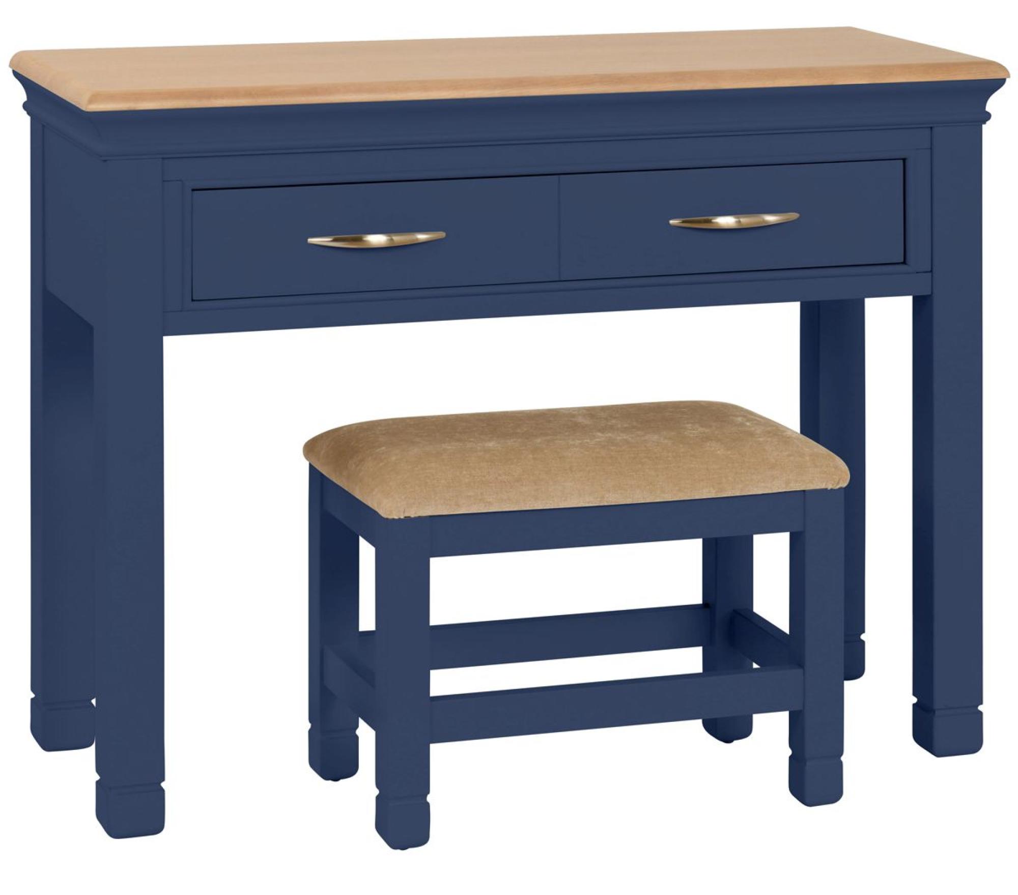 Product photograph of Annecy Electric Blue Painted 2 Drawer Dressing Table from Choice Furniture Superstore.