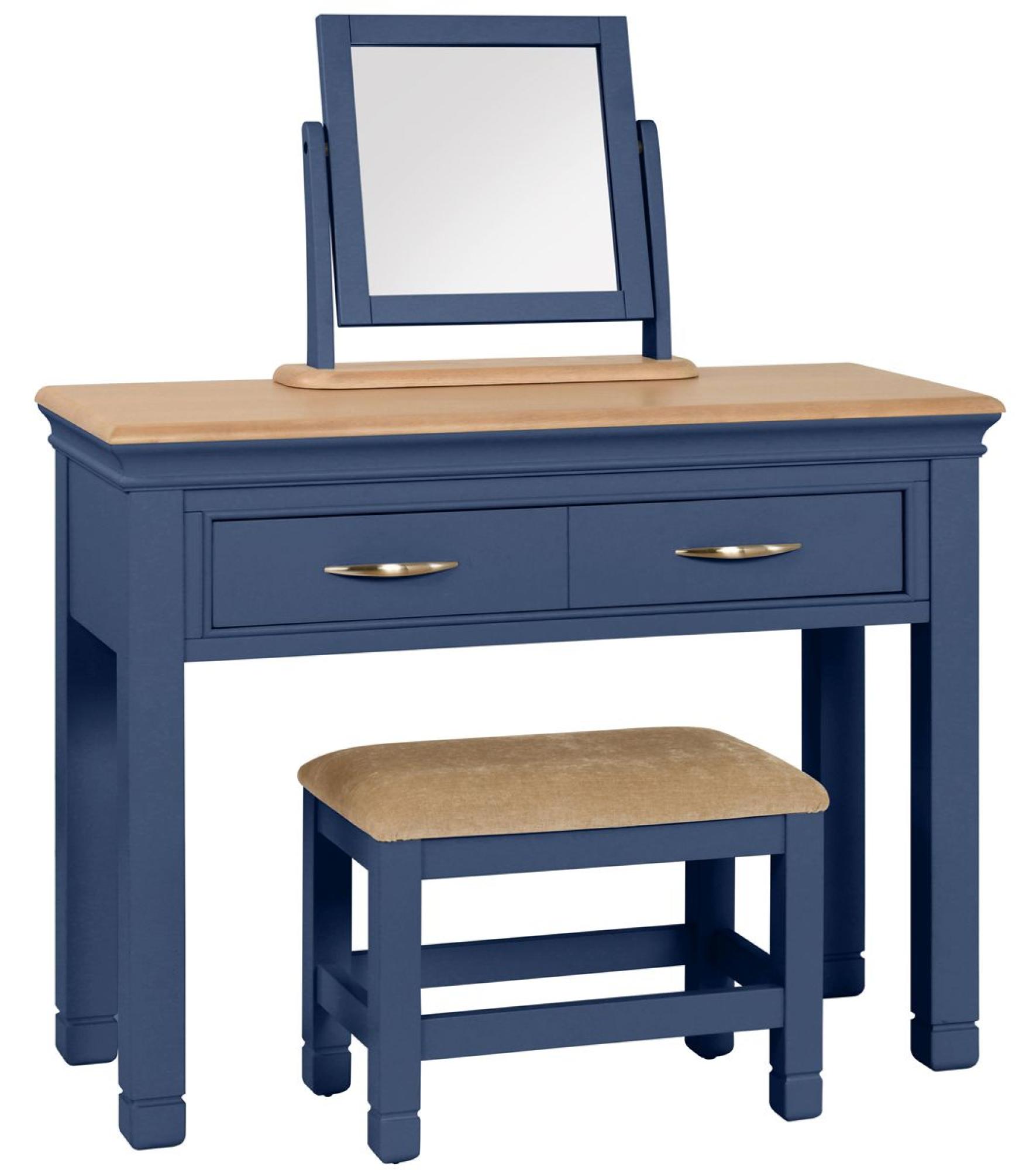 Product photograph of Annecy Electric Blue Painted 2 Drawer Dressing Table from Choice Furniture Superstore.