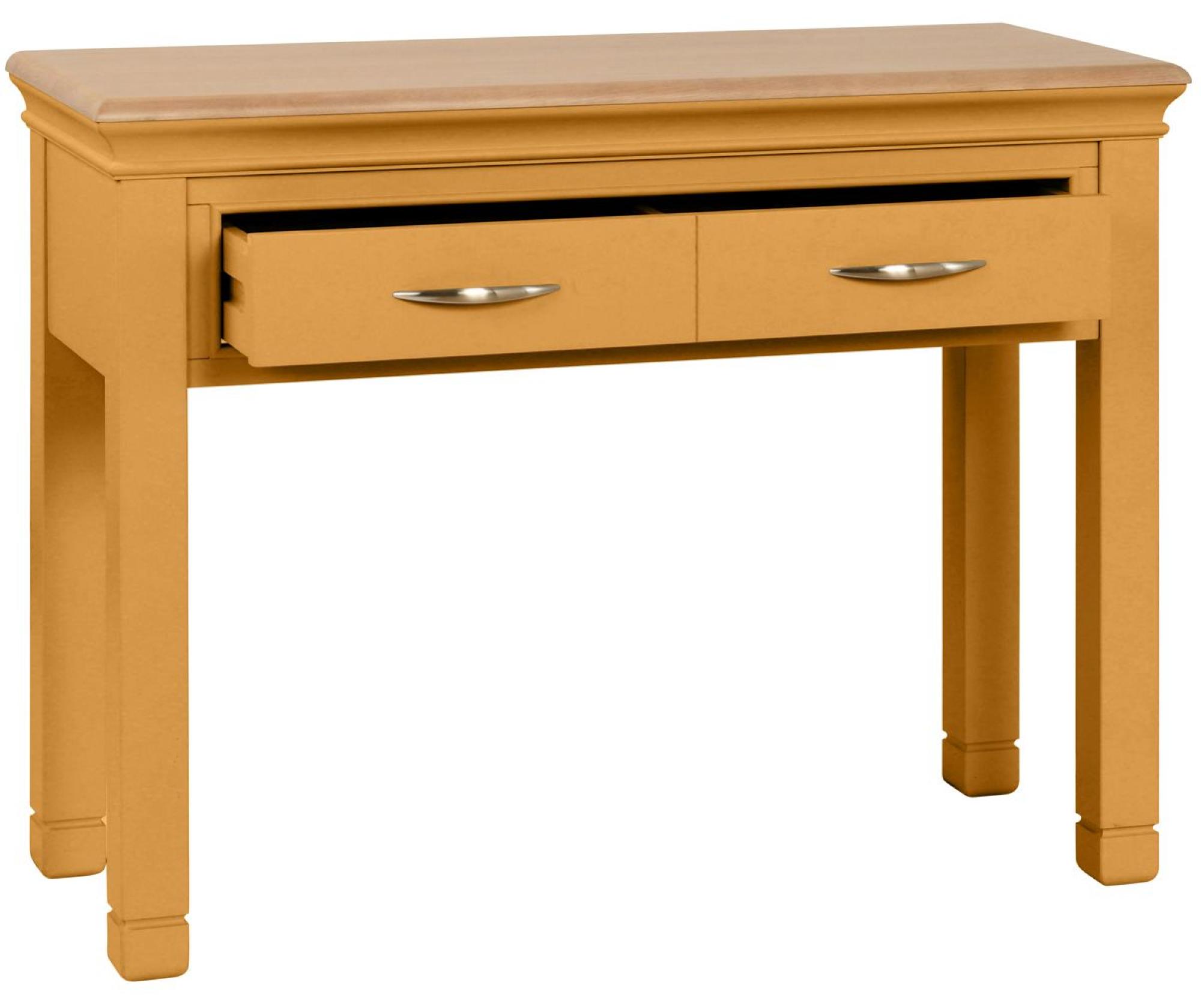 Product photograph of Annecy Orange Mustard Painted 2 Drawer Dressing Table from Choice Furniture Superstore.