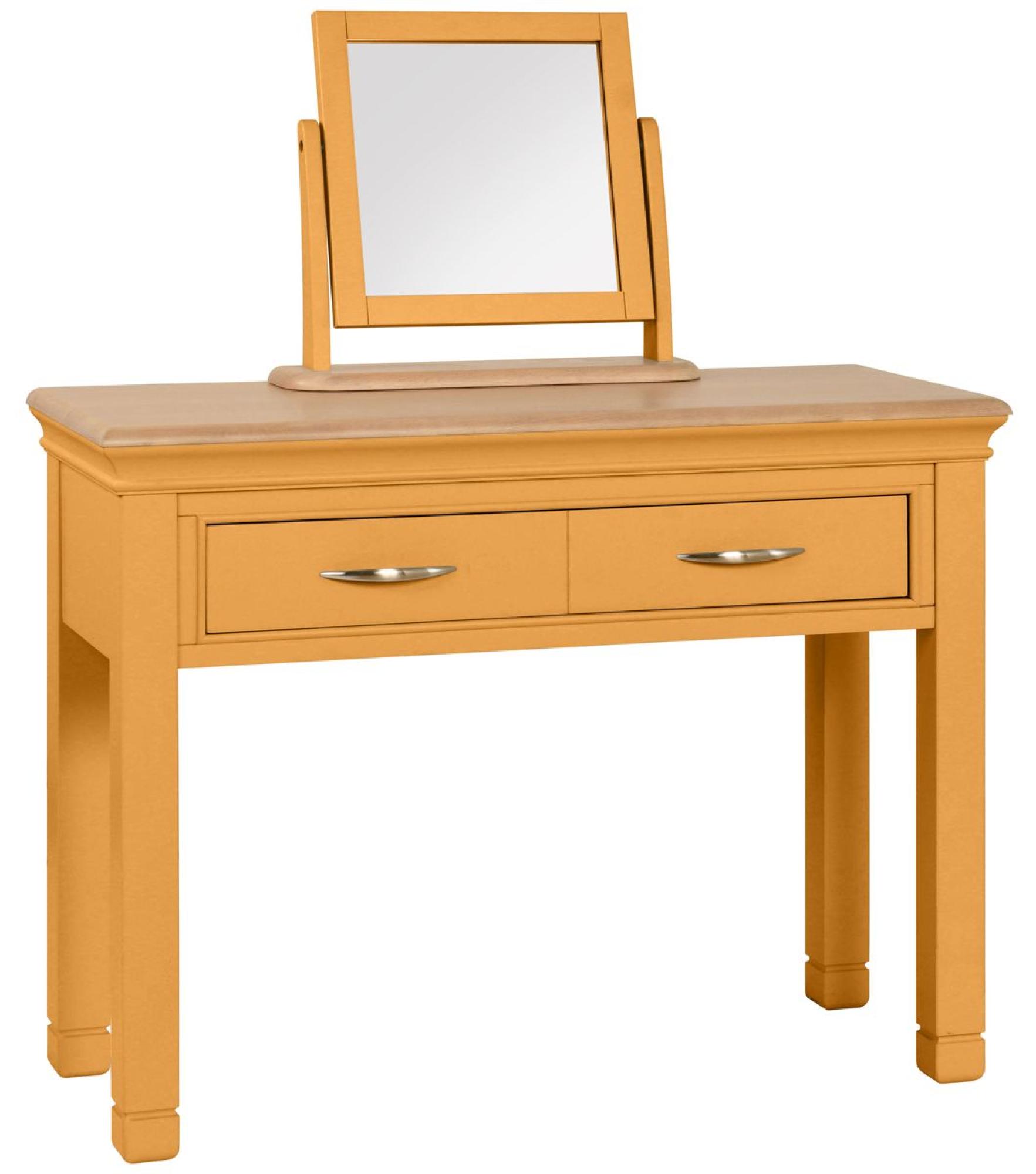 Product photograph of Annecy Orange Mustard Painted 2 Drawer Dressing Table from Choice Furniture Superstore.