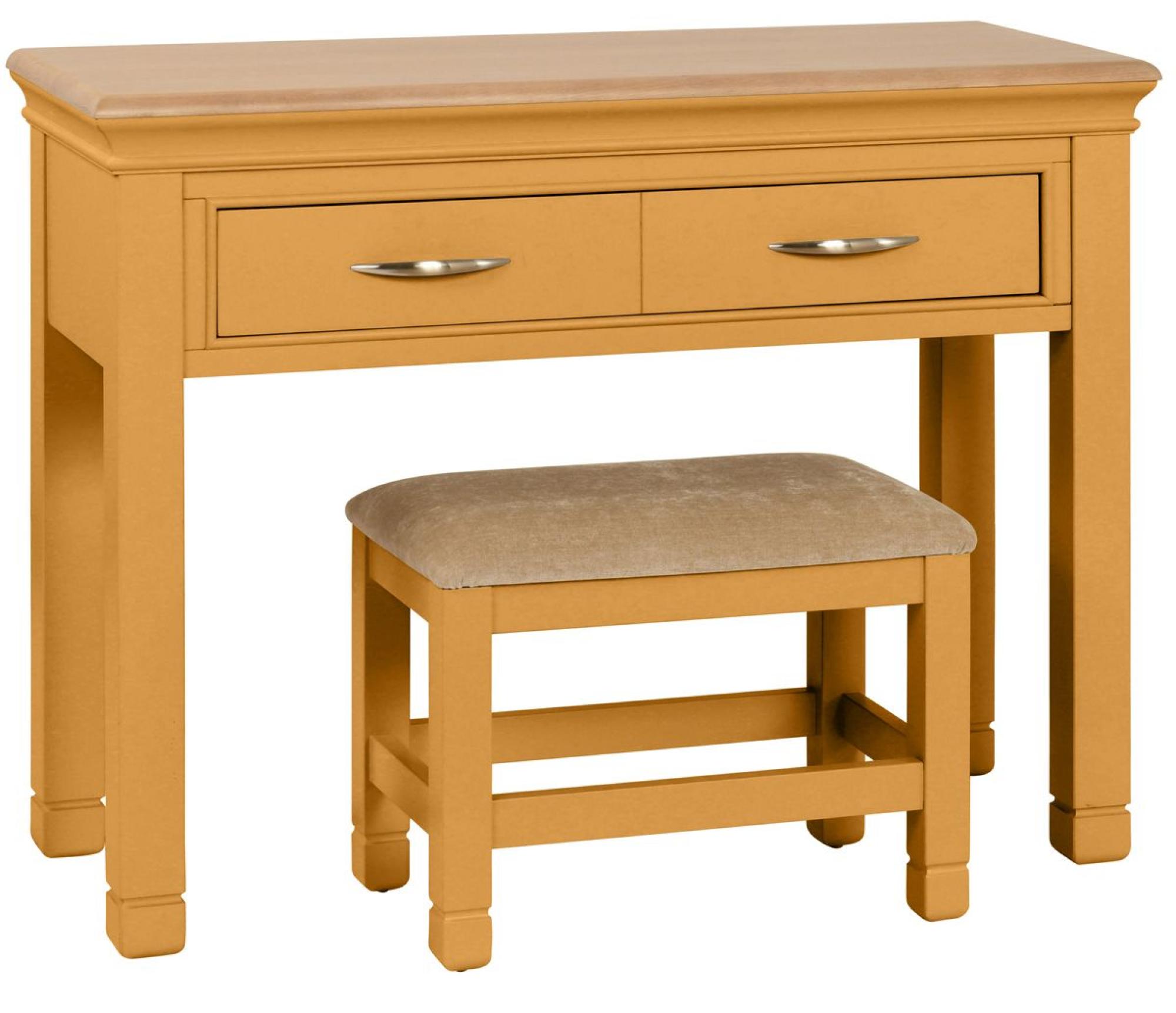 Product photograph of Annecy Orange Mustard Painted 2 Drawer Dressing Table from Choice Furniture Superstore.