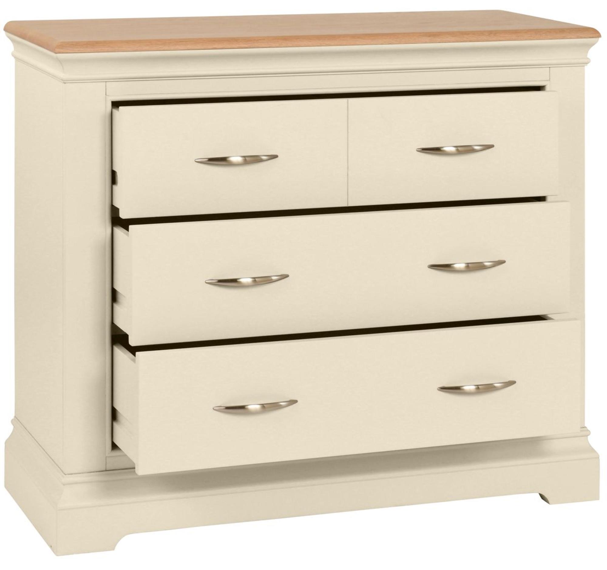 Product photograph of Annecy Ivory Painted 2 2 Drawer Chest from Choice Furniture Superstore.