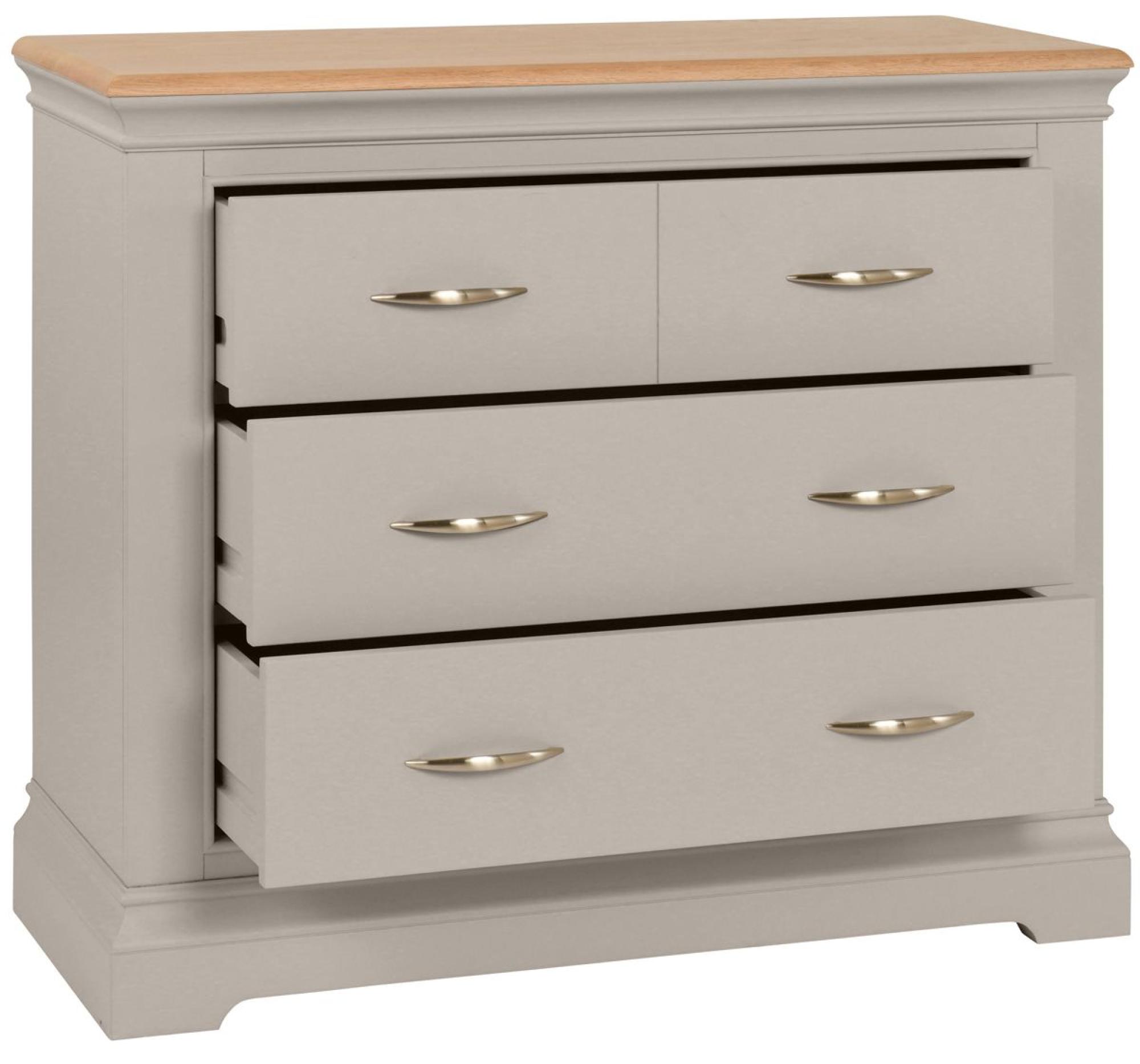 Product photograph of Annecy Moon Grey Painted 2 2 Drawer Chest from Choice Furniture Superstore.