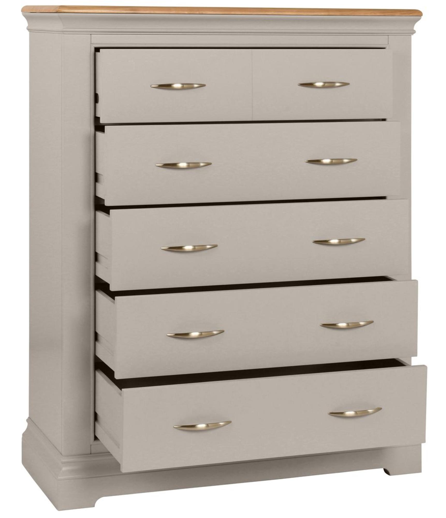 Product photograph of Annecy Moon Grey Painted 2 4 Drawer Chest from Choice Furniture Superstore.