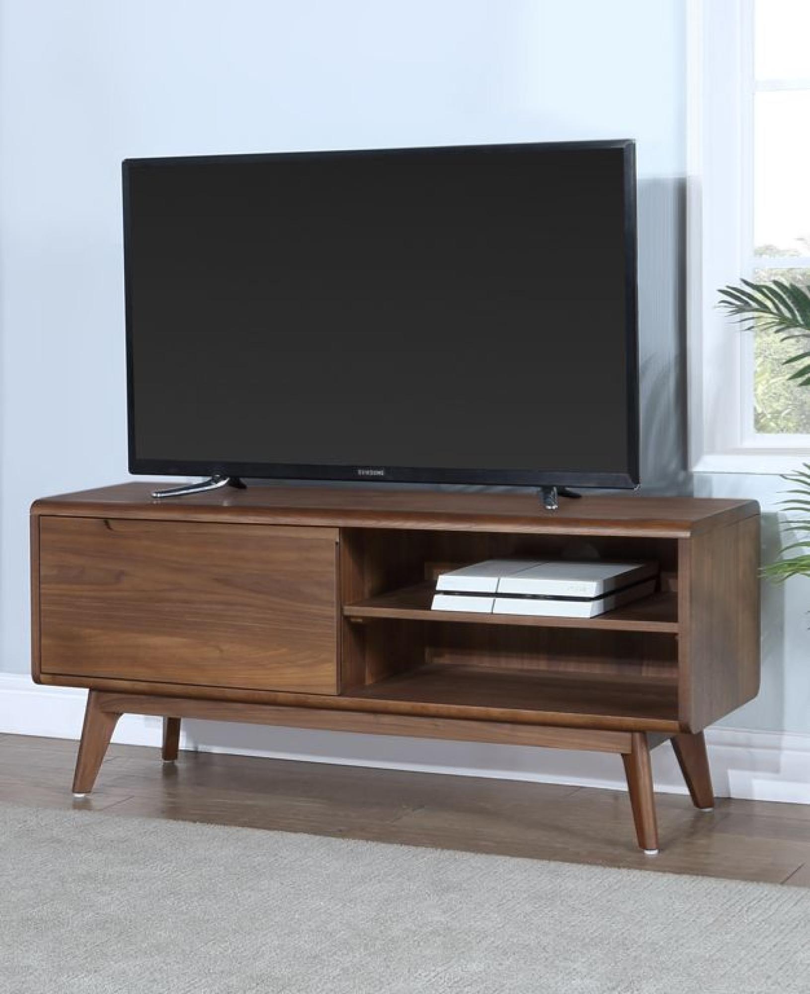 Product photograph of Carrington Walnut Medium Tv Unit 121cm L With Storage For Television Upto 50inch Plasma from Choice Furniture Superstore.