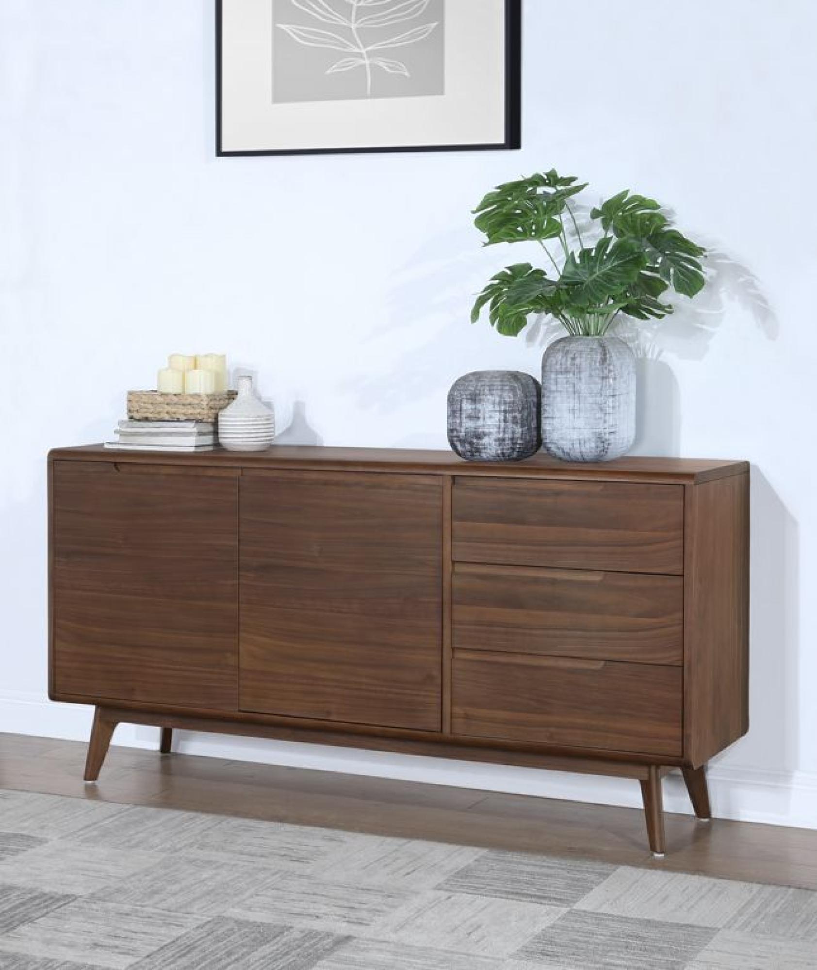 Product photograph of Carrington Walnut 160cm Large 2 Door Sideboard from Choice Furniture Superstore.