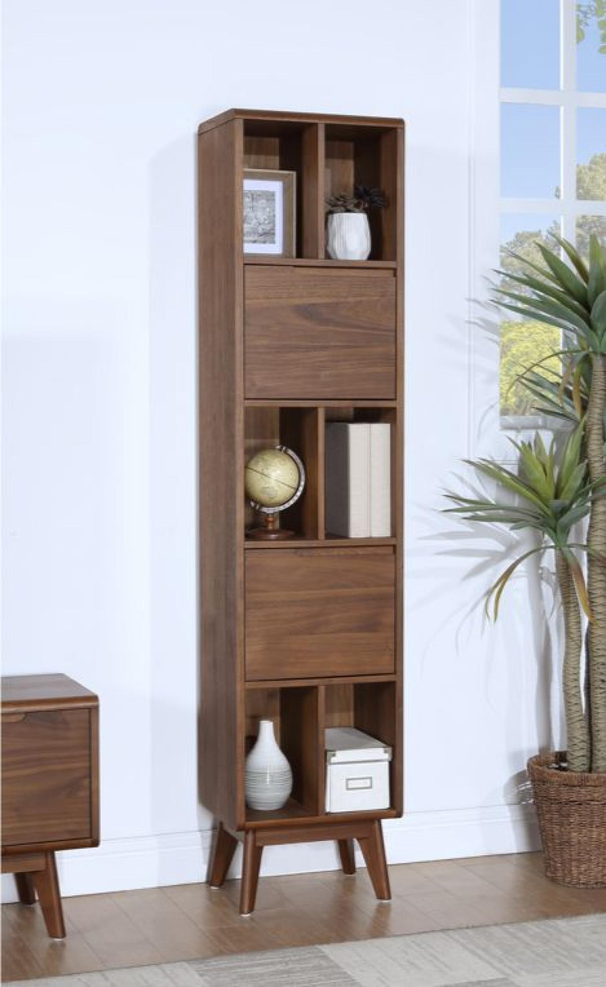 Product photograph of Carrington Walnut Narrow Bookcase from Choice Furniture Superstore.