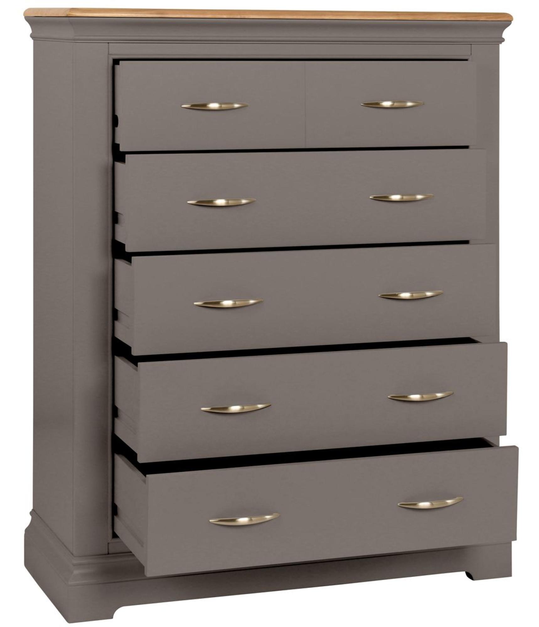 Product photograph of Annecy Warm Grey Painted 2 4 Drawer Chest from Choice Furniture Superstore.