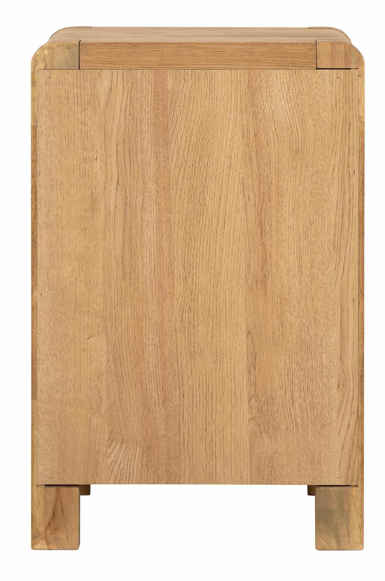 Product photograph of Bergen Oak 3 Drawer Bedside Cabinet from Choice Furniture Superstore.