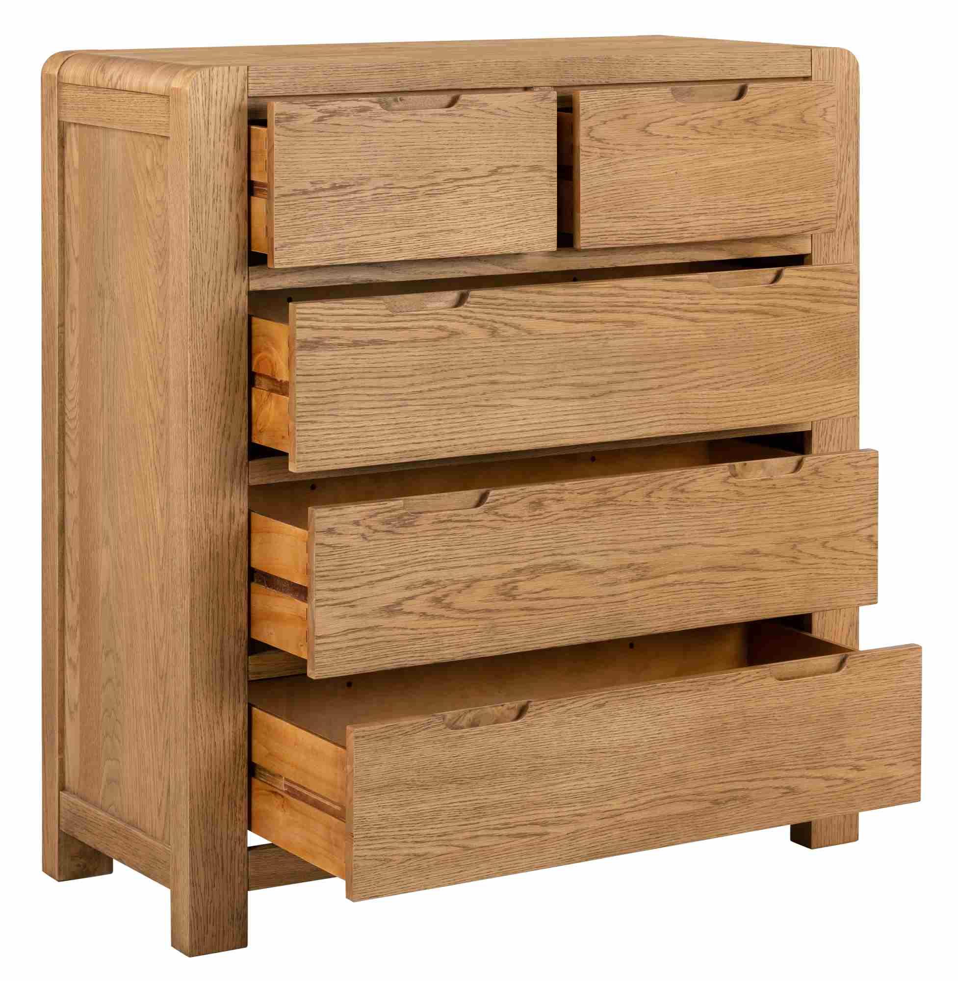 Product photograph of Bergen Oak 2 3 Drawer Chest from Choice Furniture Superstore.