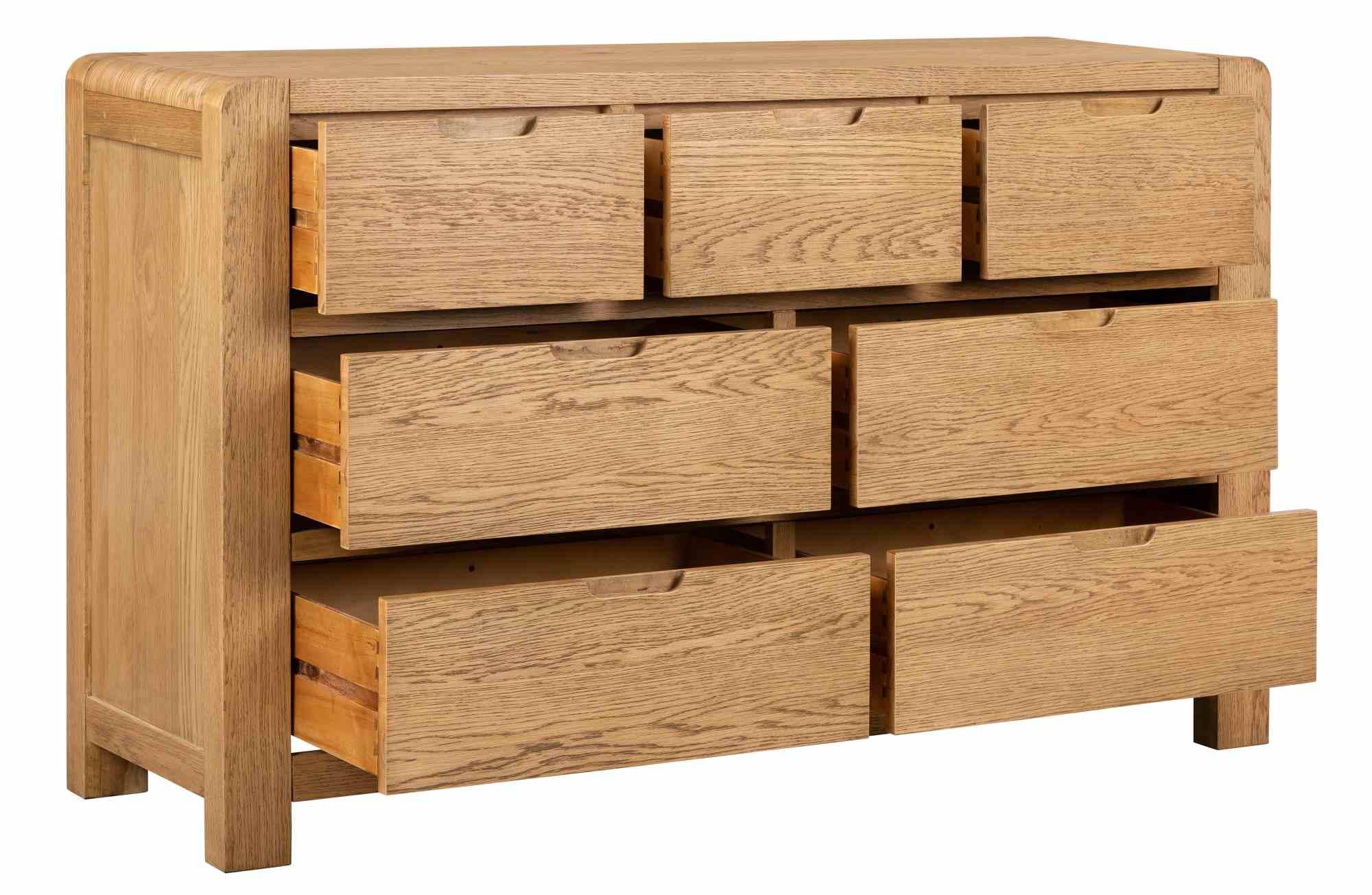 Product photograph of Bergen Oak 4 3 Drawer Chest from Choice Furniture Superstore.