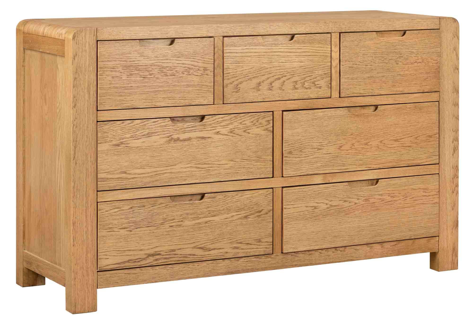Product photograph of Bergen Oak 4 3 Drawer Chest from Choice Furniture Superstore.