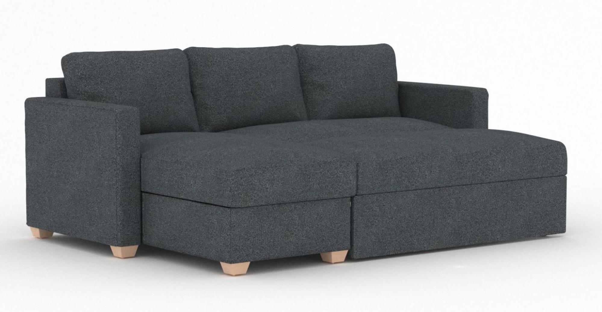 Product photograph of Oscar Carina Dusk Fabric Corner Sofa Bed from Choice Furniture Superstore.