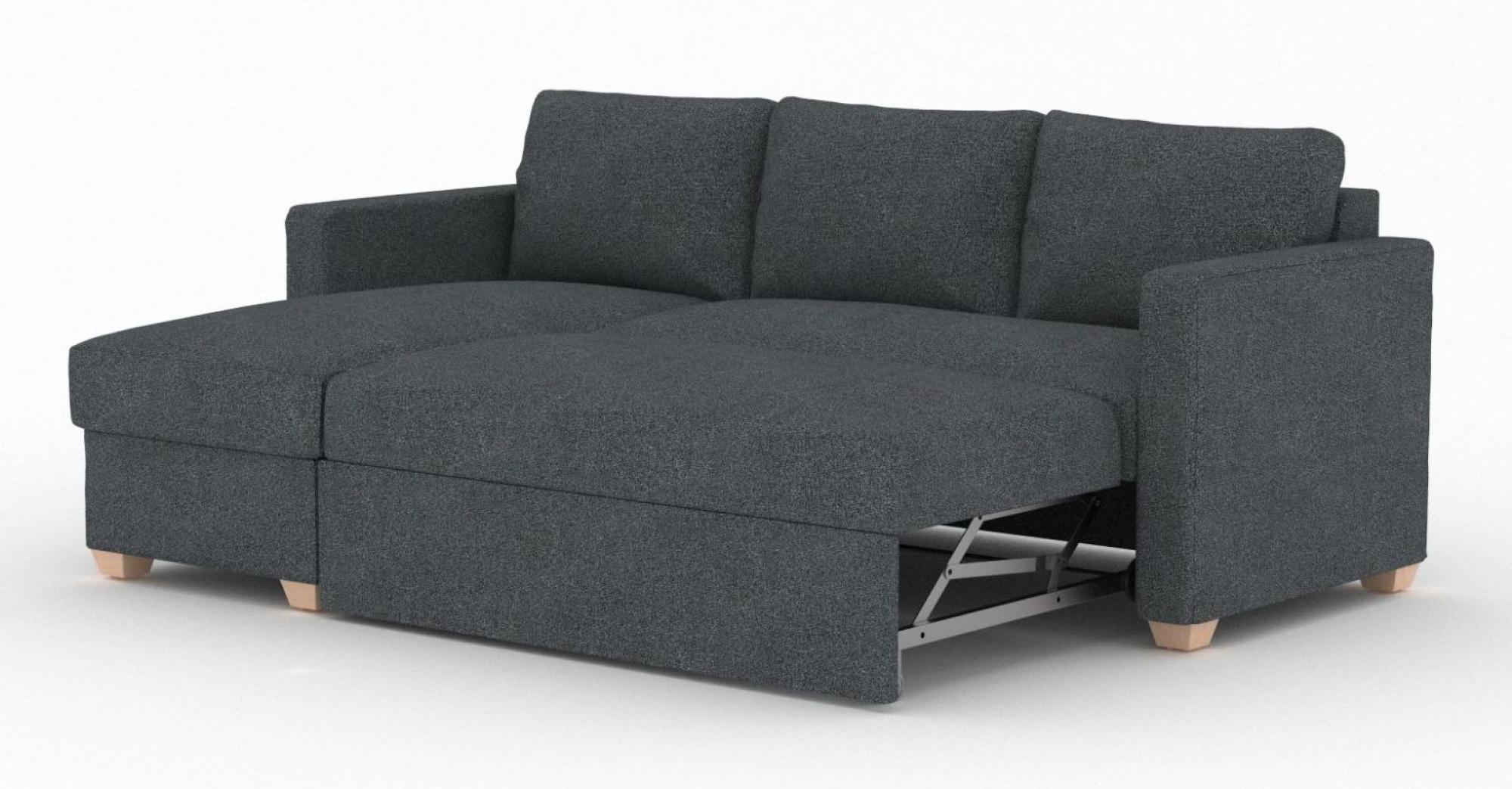 Product photograph of Oscar Carina Dusk Fabric Corner Sofa Bed from Choice Furniture Superstore.