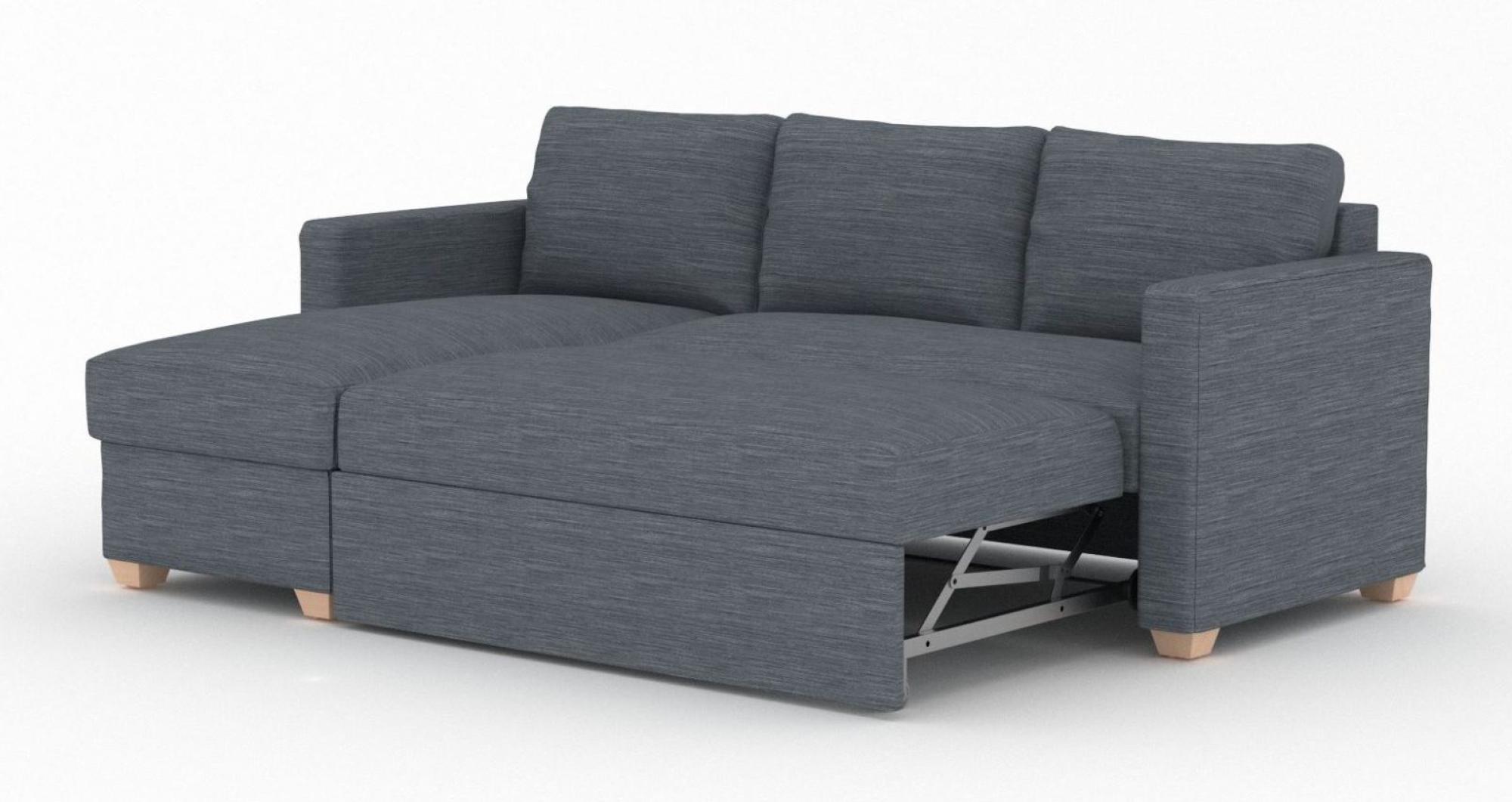 Product photograph of Oscar Dalton Blue Stone Fabric Corner Sofa Bed from Choice Furniture Superstore.