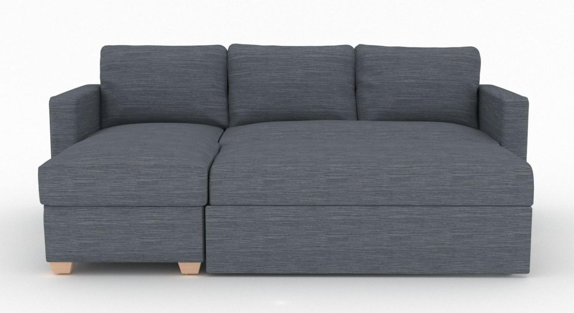 Product photograph of Oscar Dalton Blue Stone Fabric Corner Sofa Bed from Choice Furniture Superstore.