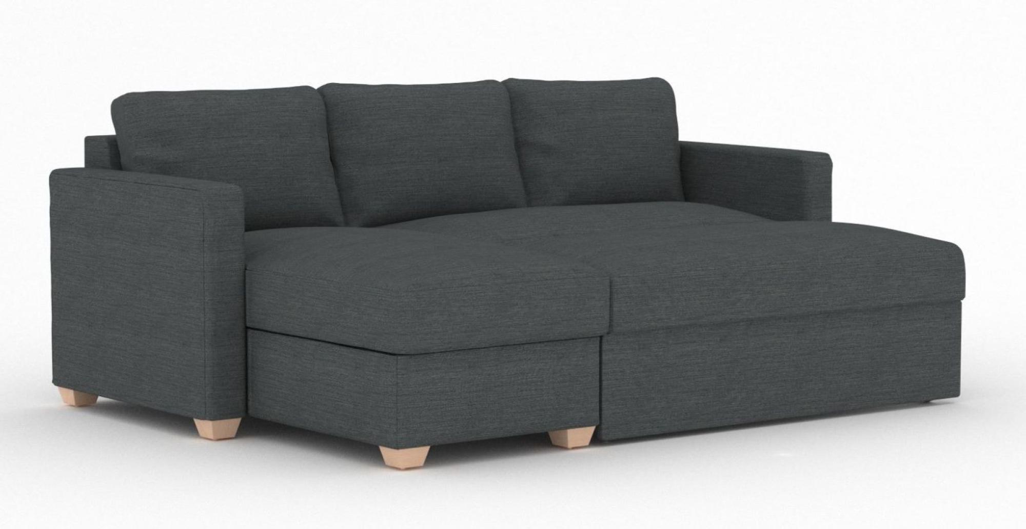 Product photograph of Oscar Dalton Charcoal Fabric Corner Sofa Bed from Choice Furniture Superstore.