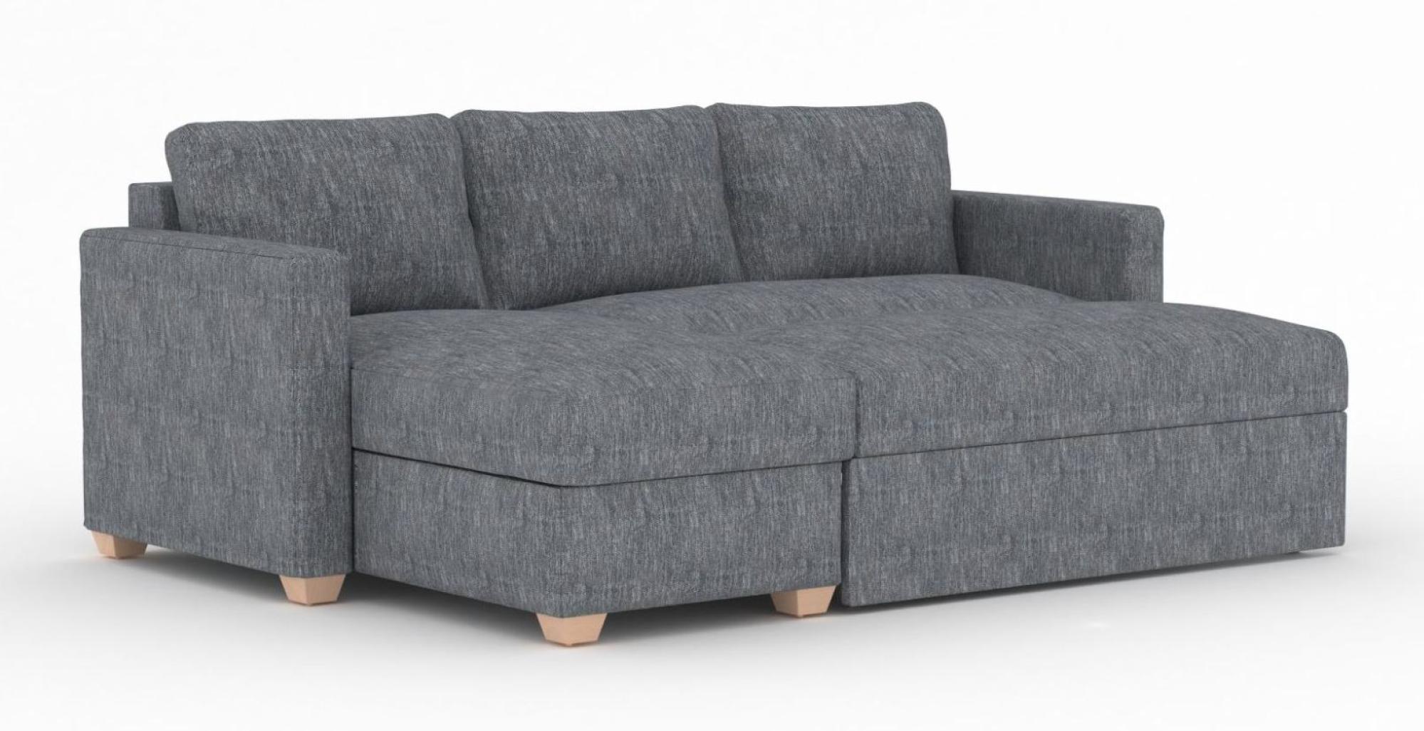 Product photograph of Oscar Piero Thunderstorm Fabric Corner Sofa Bed from Choice Furniture Superstore.