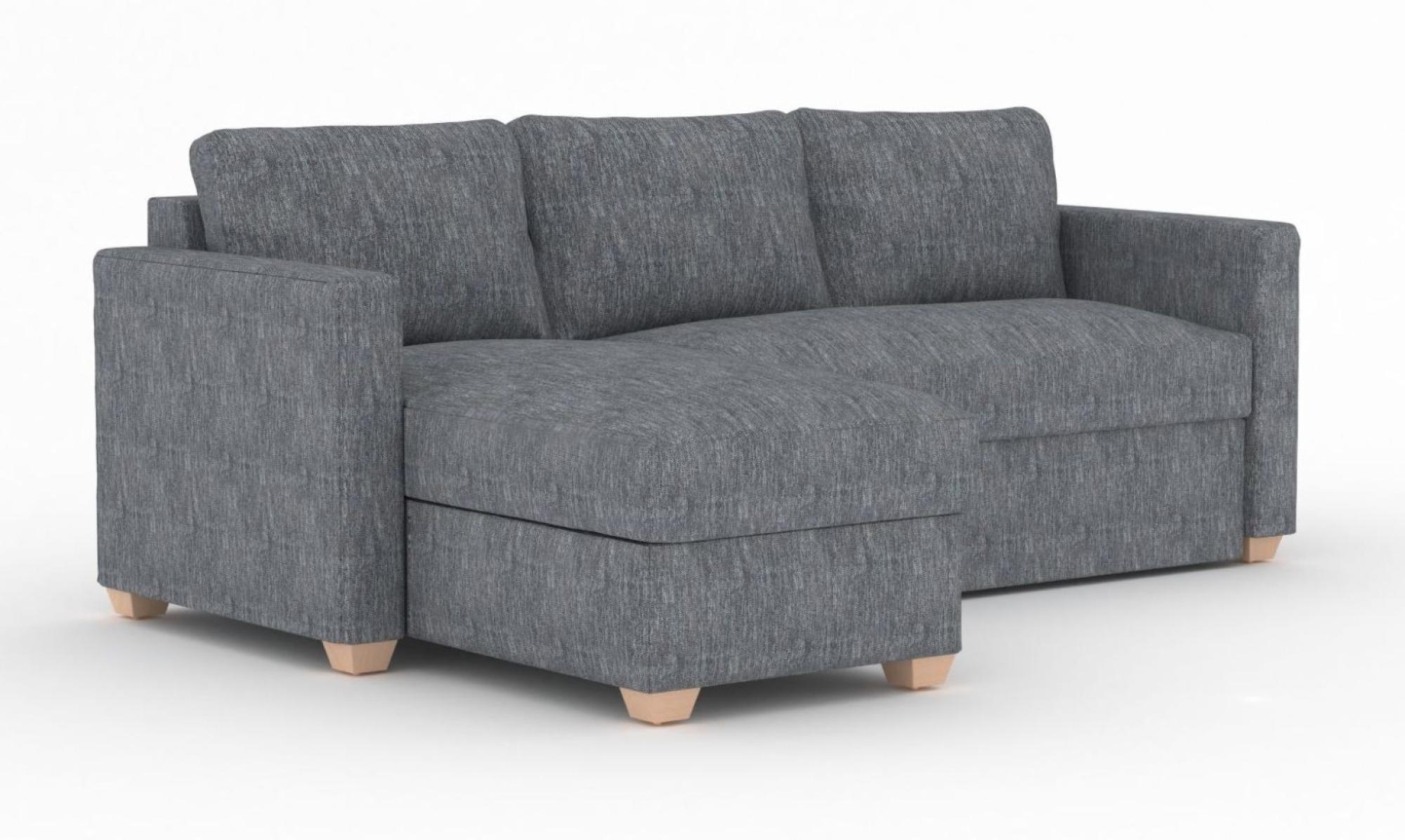 Product photograph of Oscar Piero Thunderstorm Fabric Corner Sofa Bed from Choice Furniture Superstore.