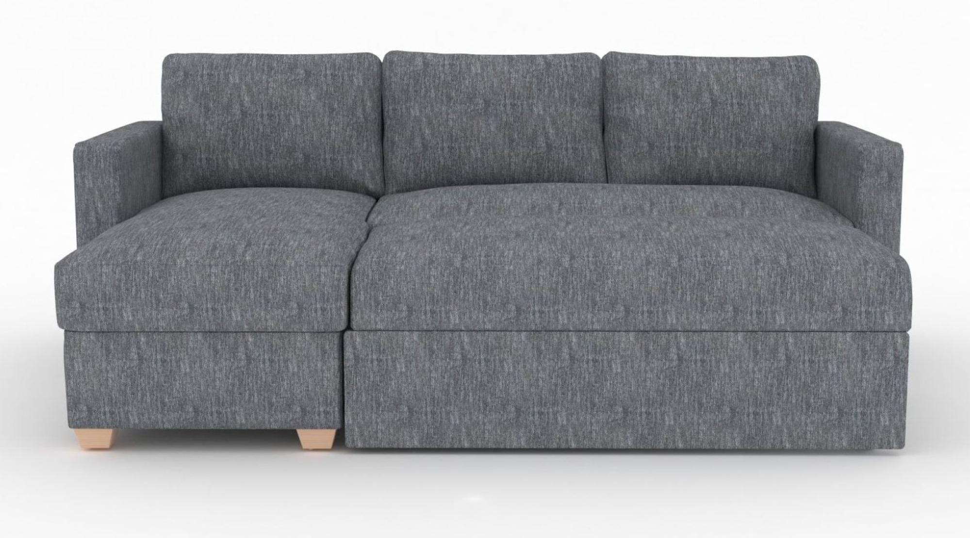 Product photograph of Oscar Piero Thunderstorm Fabric Corner Sofa Bed from Choice Furniture Superstore.