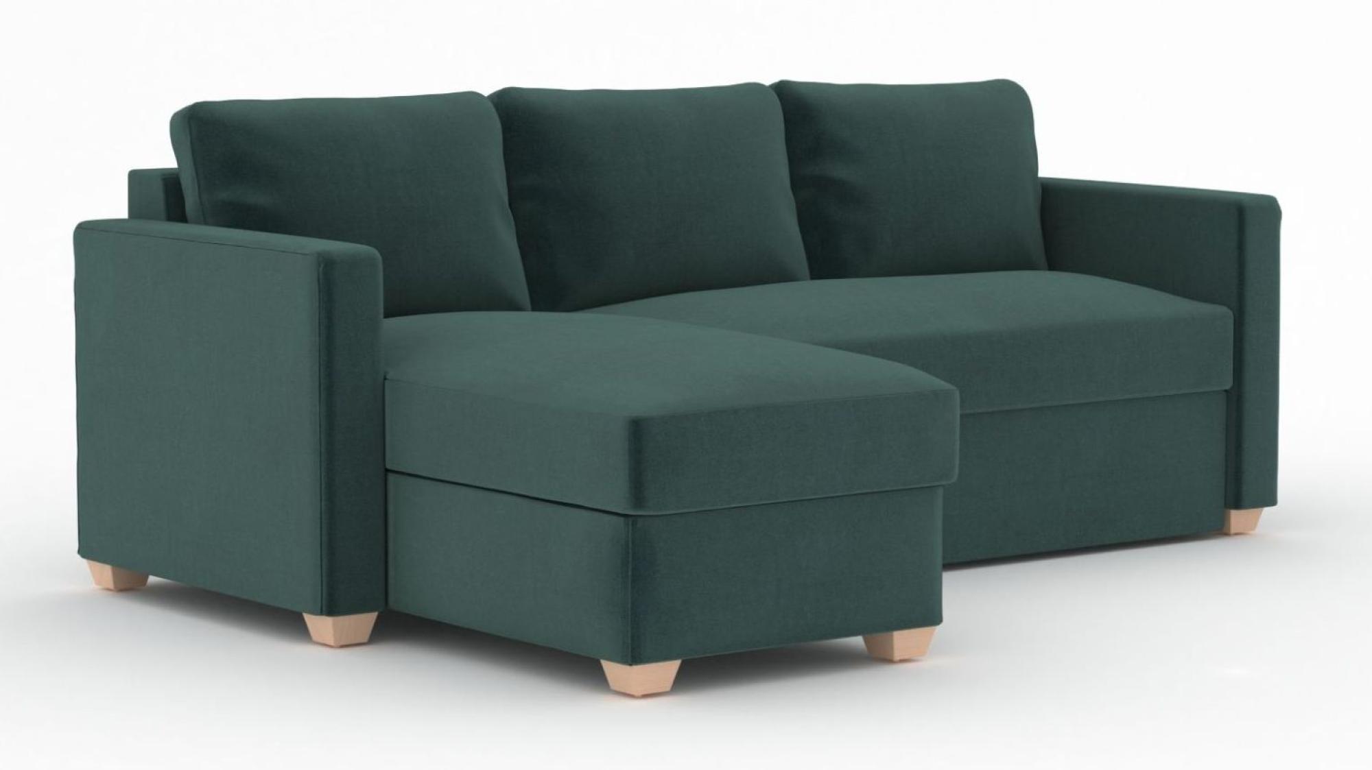 Product photograph of Oscar Sunningdale Bottle Green Fabric Corner Sofa Bed from Choice Furniture Superstore.